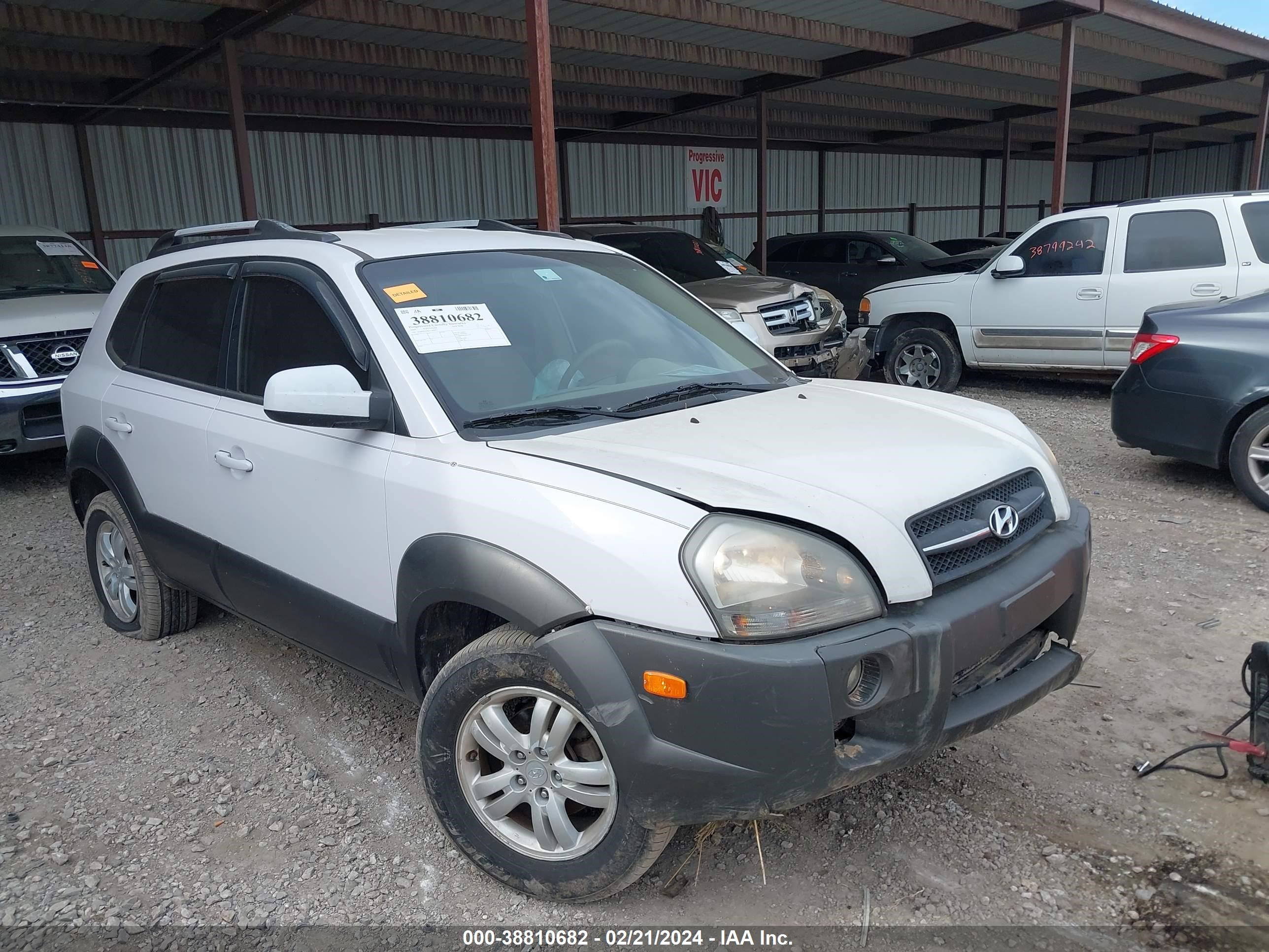 hyundai tucson 2007 km8jn12d67u494973