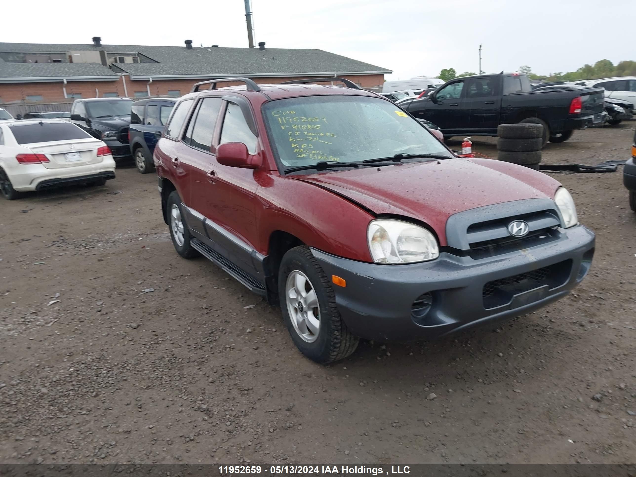 hyundai santa fe 2005 km8sb13d25u918805