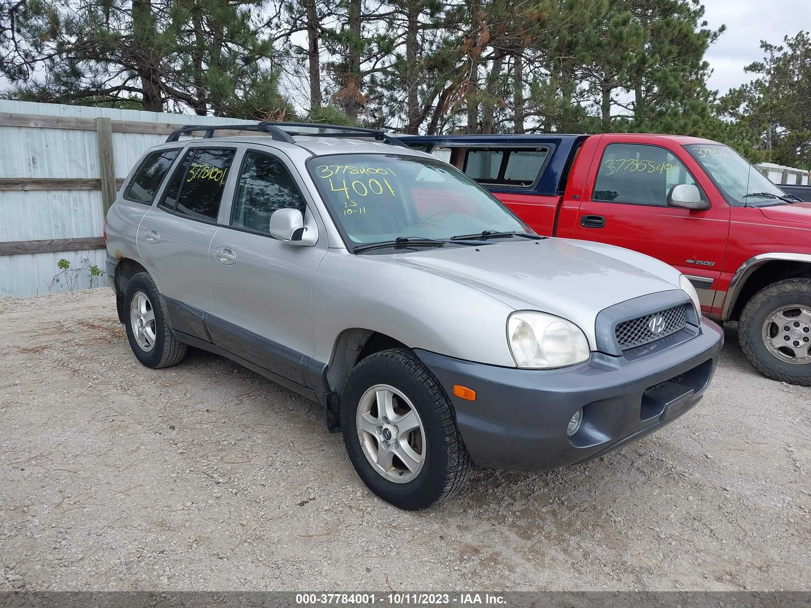 hyundai santa fe 2003 km8sc13d03u503587