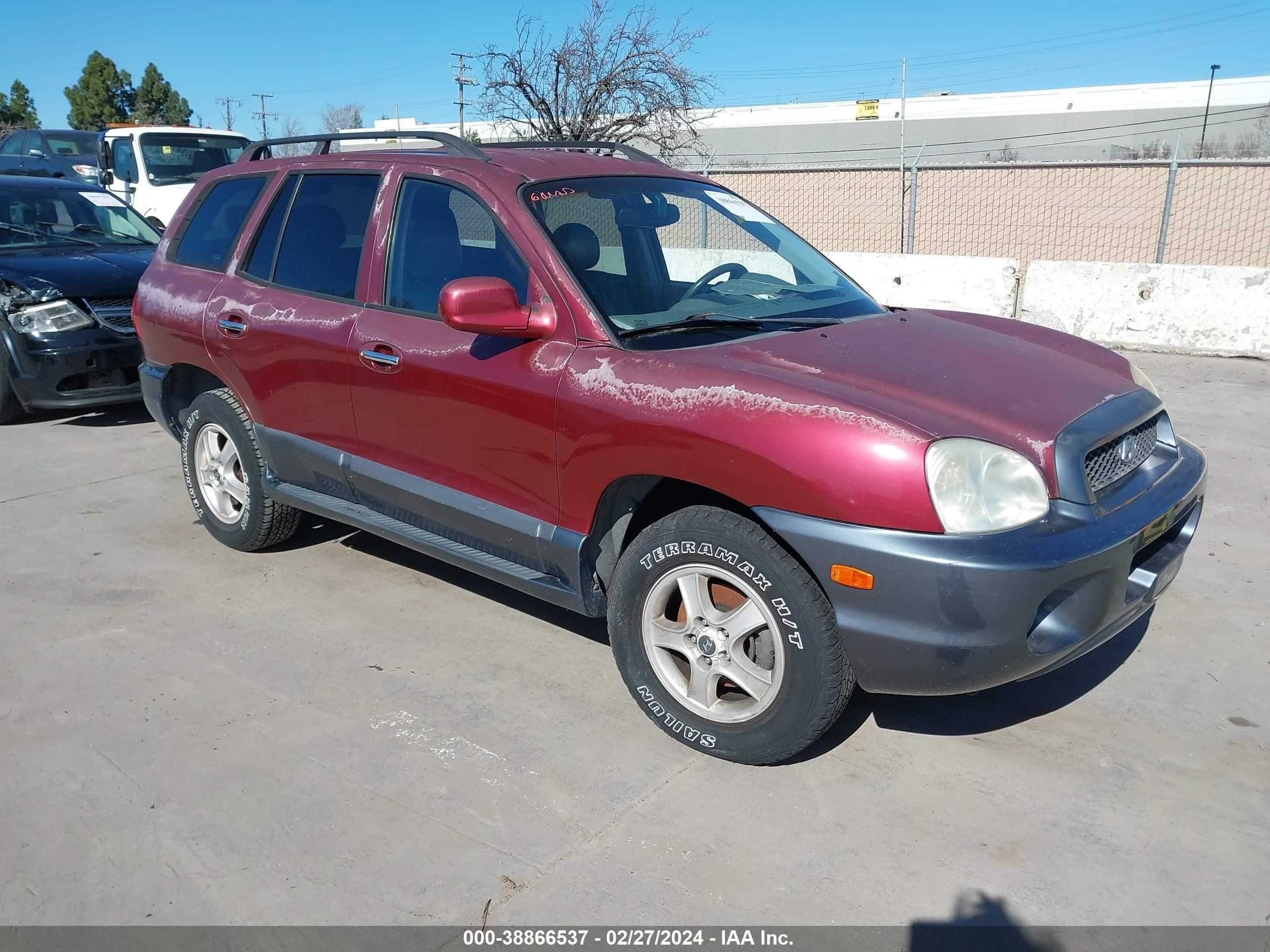 hyundai santa fe 2003 km8sc13e03u520642