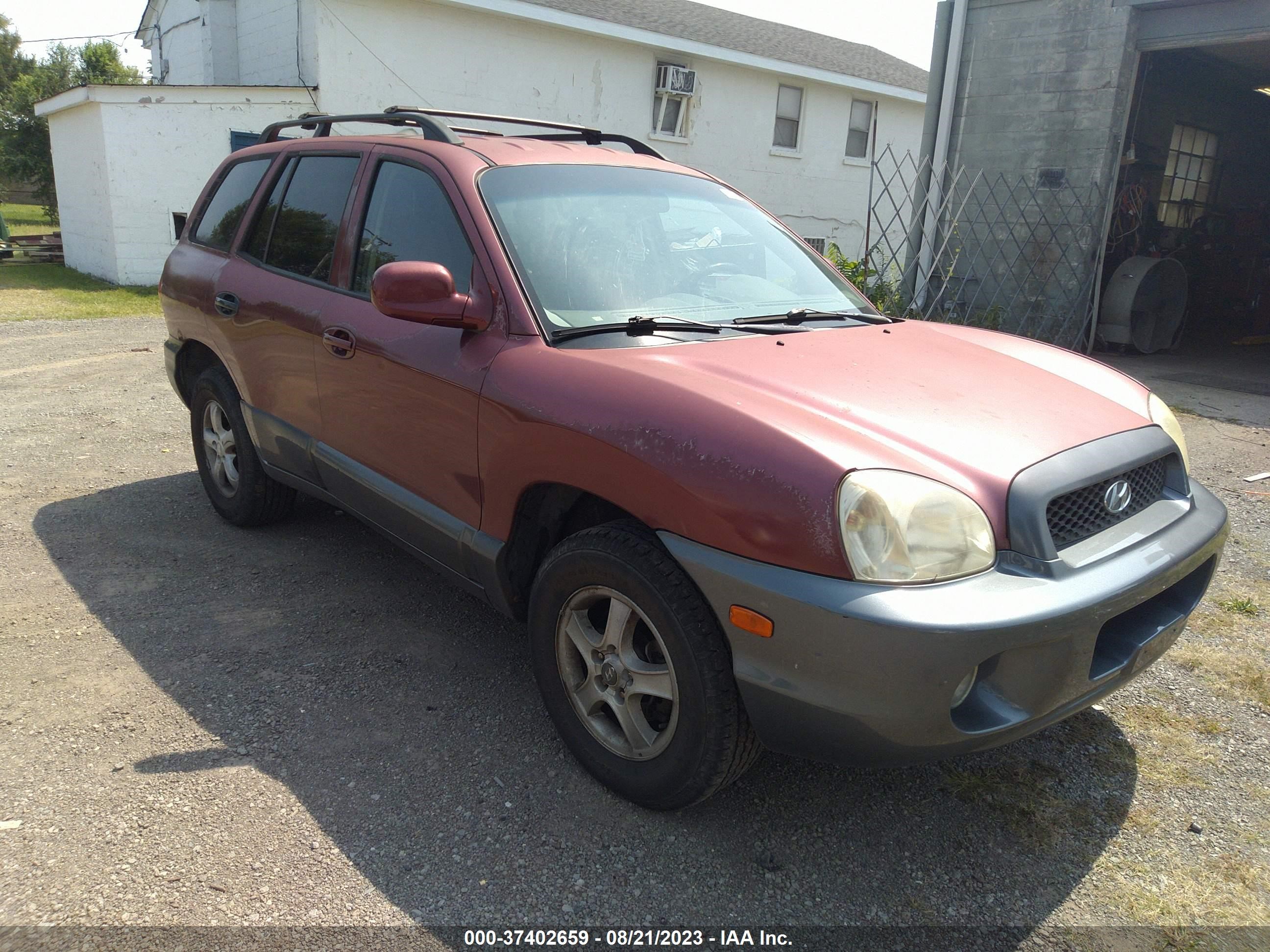 hyundai santa fe 2004 km8sc13e24u587843