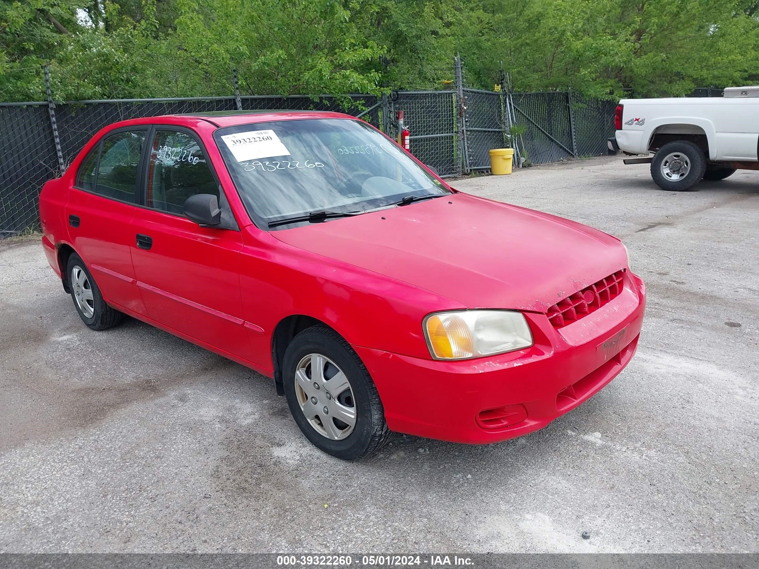 hyundai accent 2001 kmhcg45c81u242107