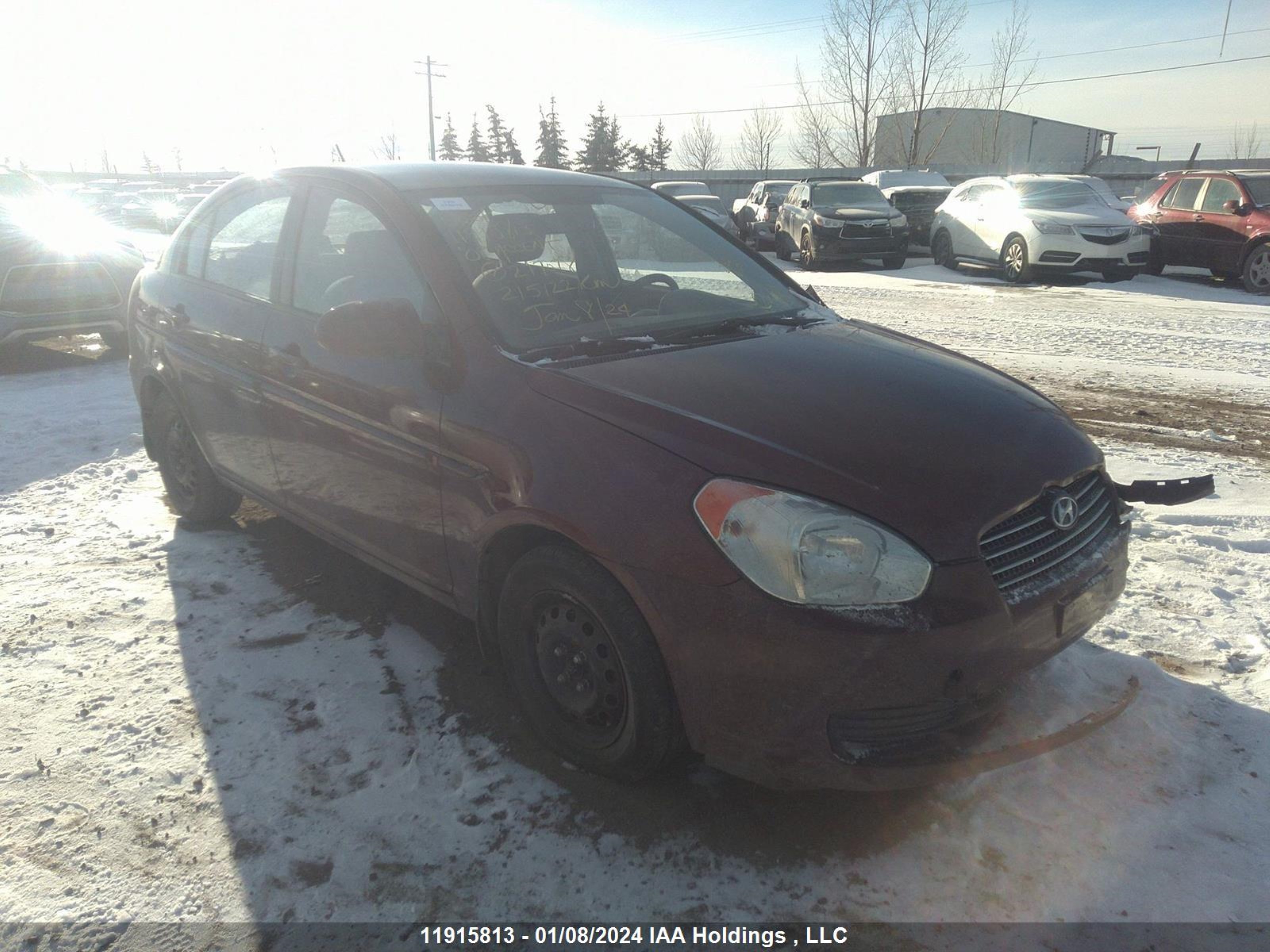 hyundai accent 2008 kmhcn45c48u277078