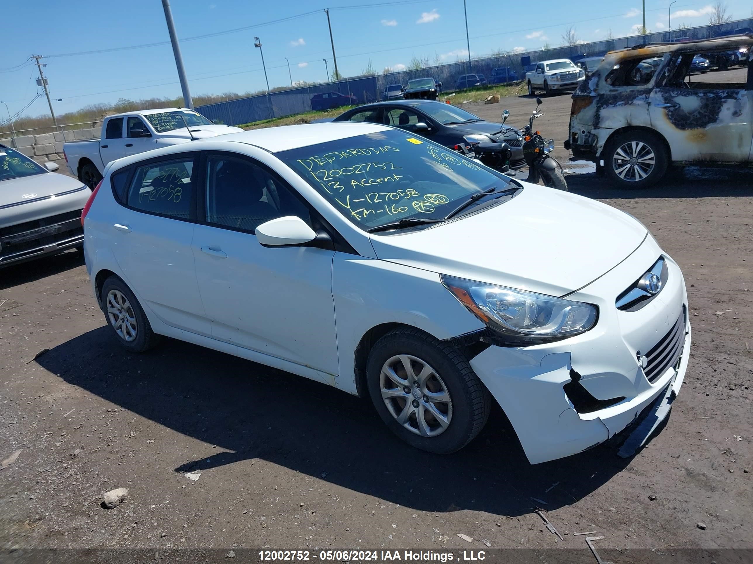 hyundai accent 2013 kmhct5ae9du127058