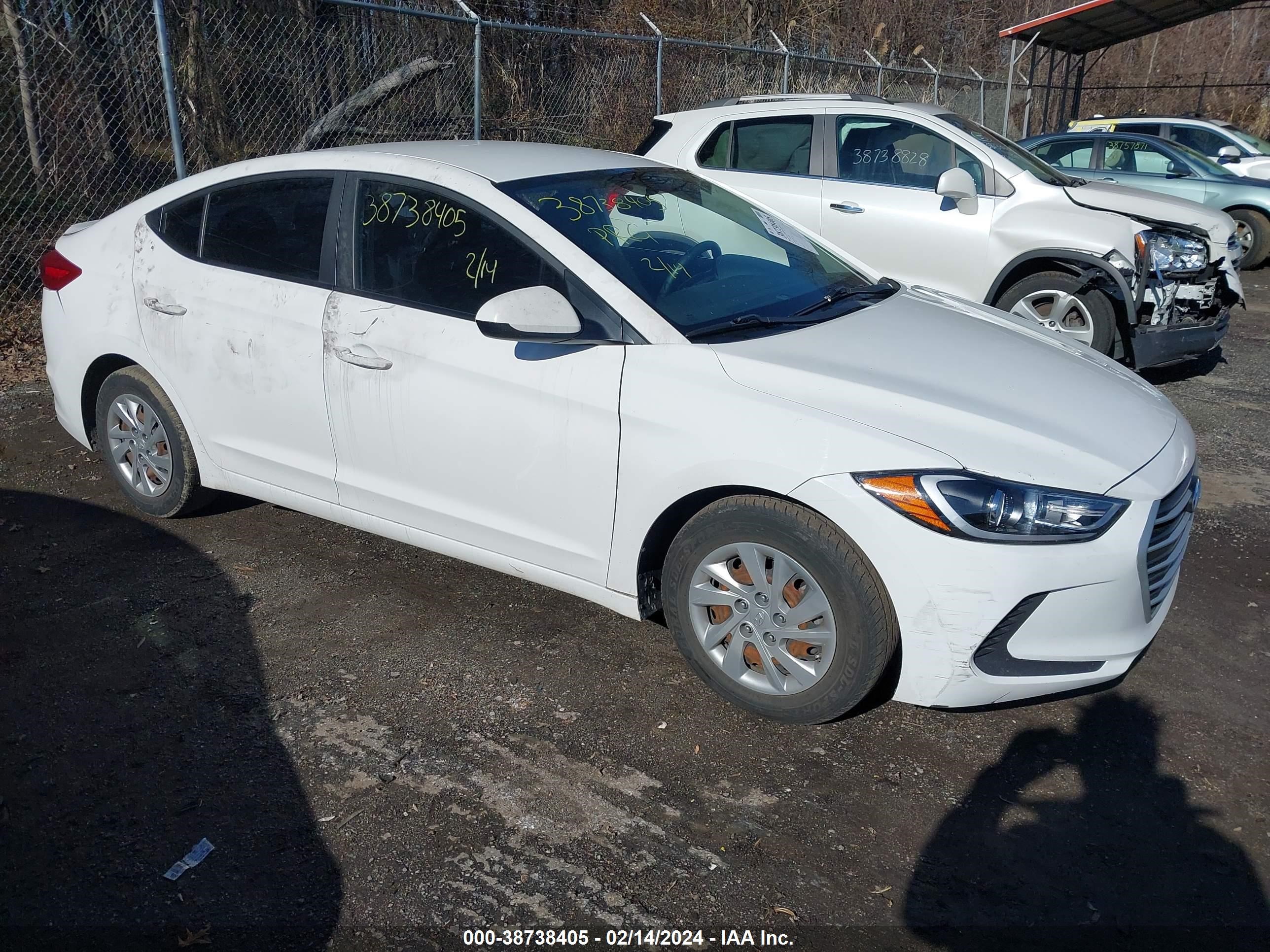 hyundai elantra 2017 kmhd74lf2hu112612