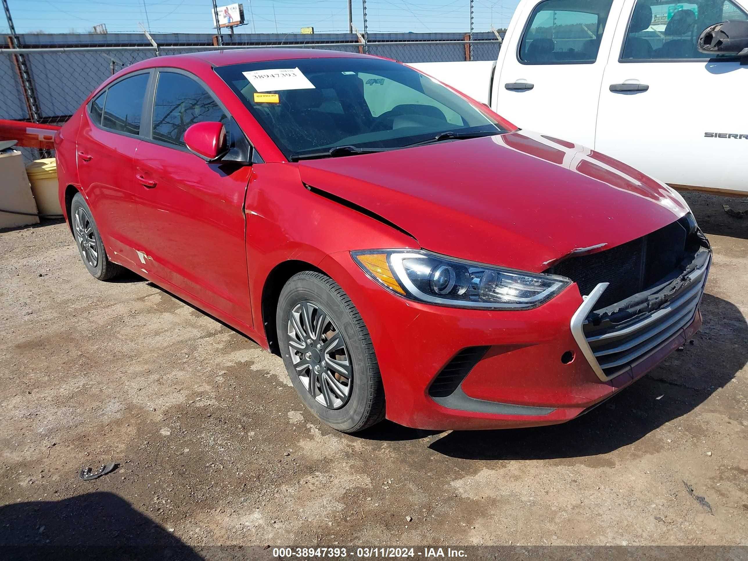 hyundai elantra 2017 kmhd74lf4hu136071