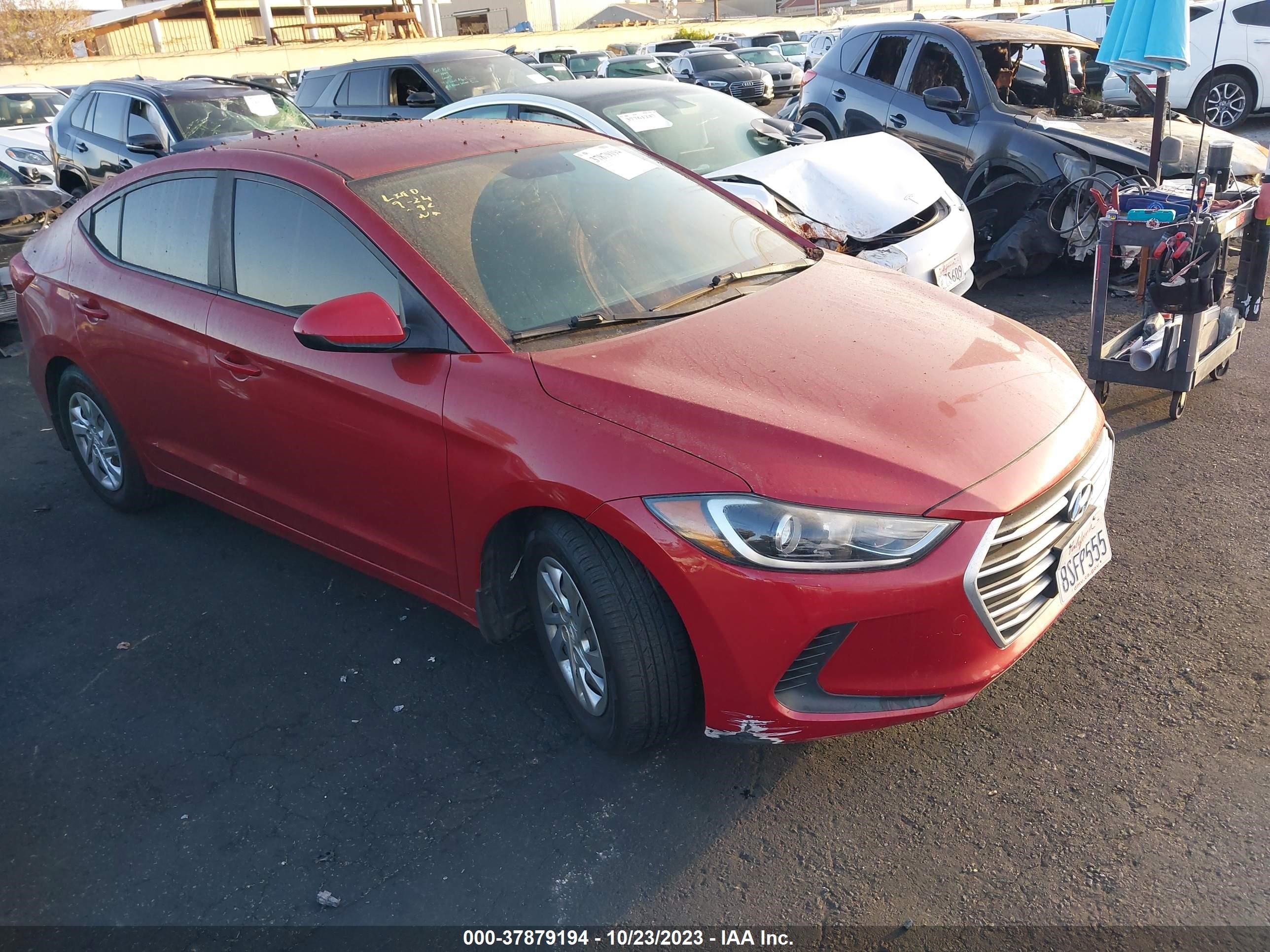 hyundai elantra 2017 kmhd74lf4hu423393