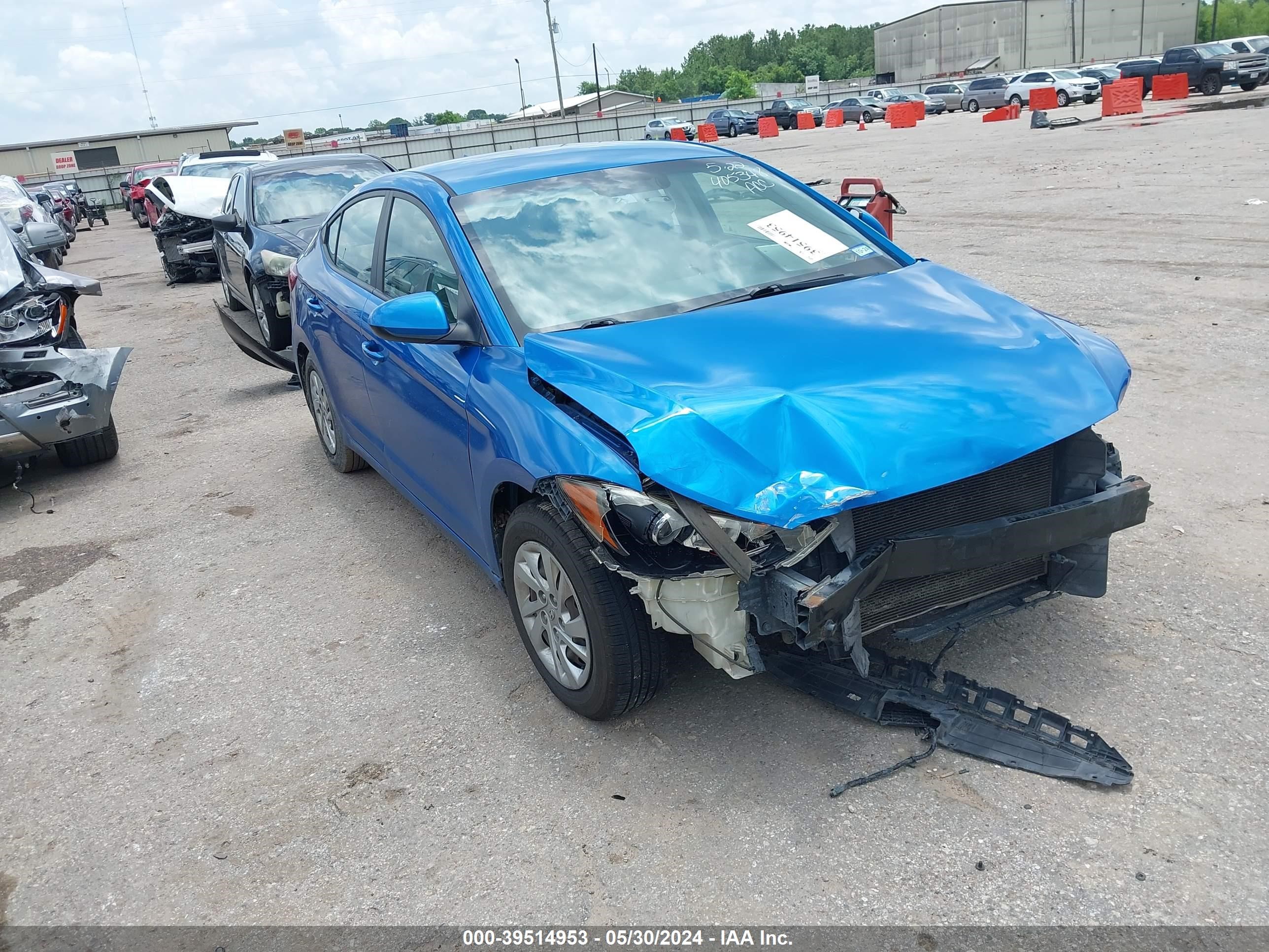 hyundai elantra 2017 kmhd74lf9hu118455