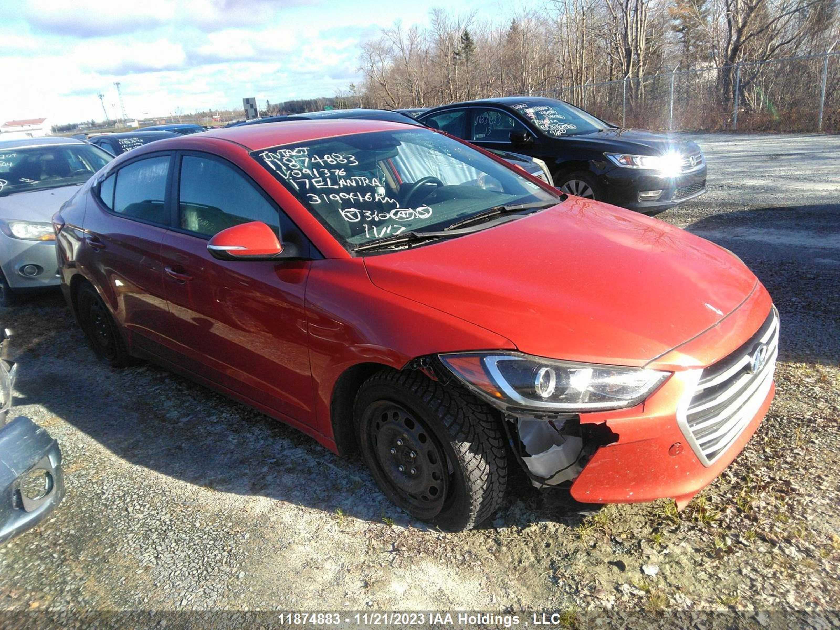 hyundai elantra 2017 kmhd84lf1hu091376