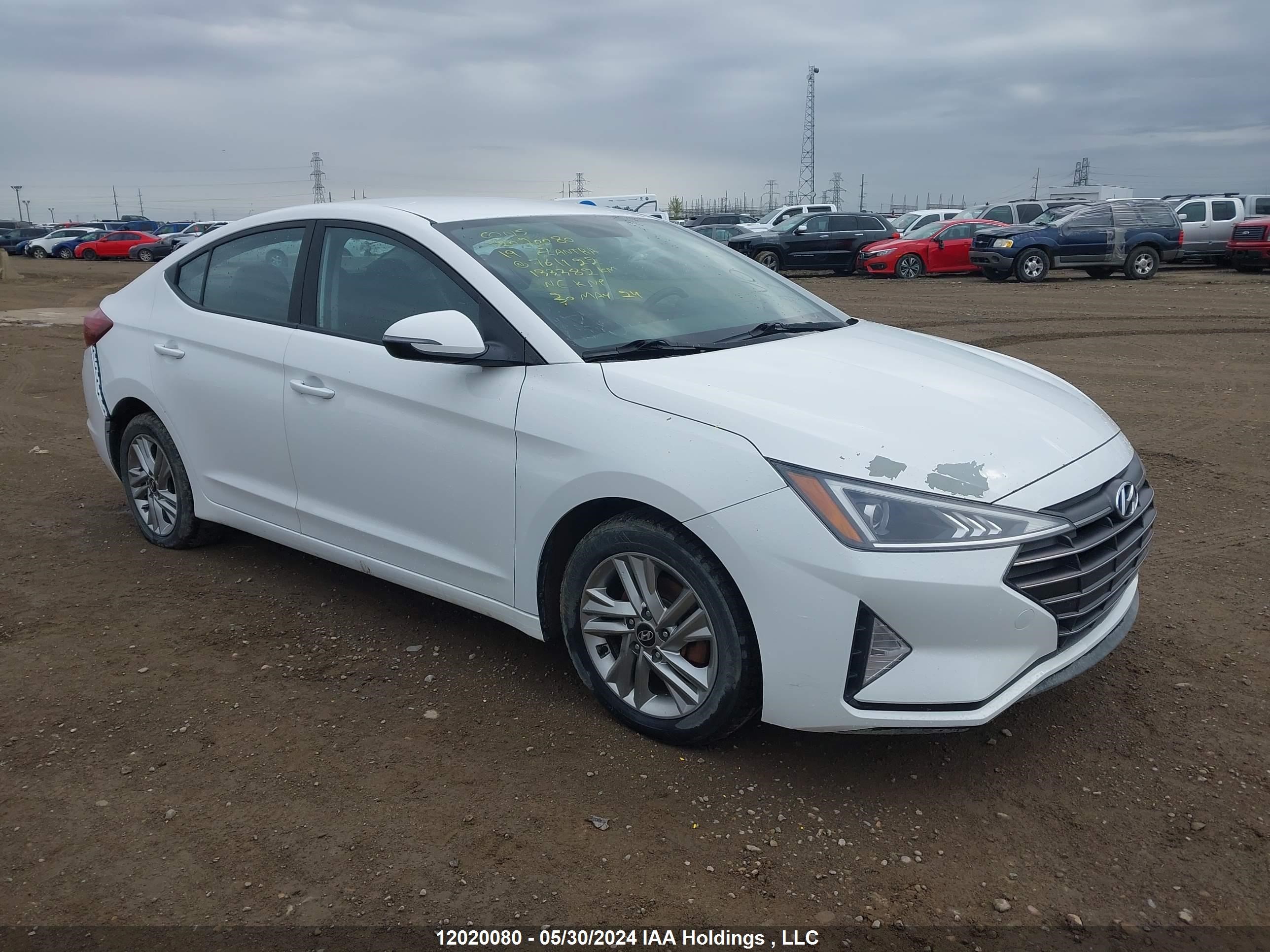 hyundai elantra 2019 kmhd84lf2ku761122