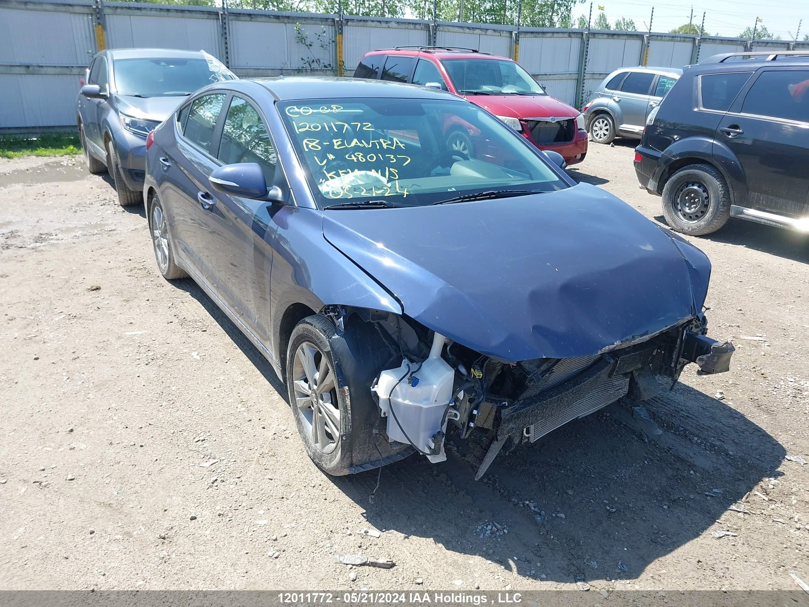 hyundai elantra 2018 kmhd84lf3ju480137