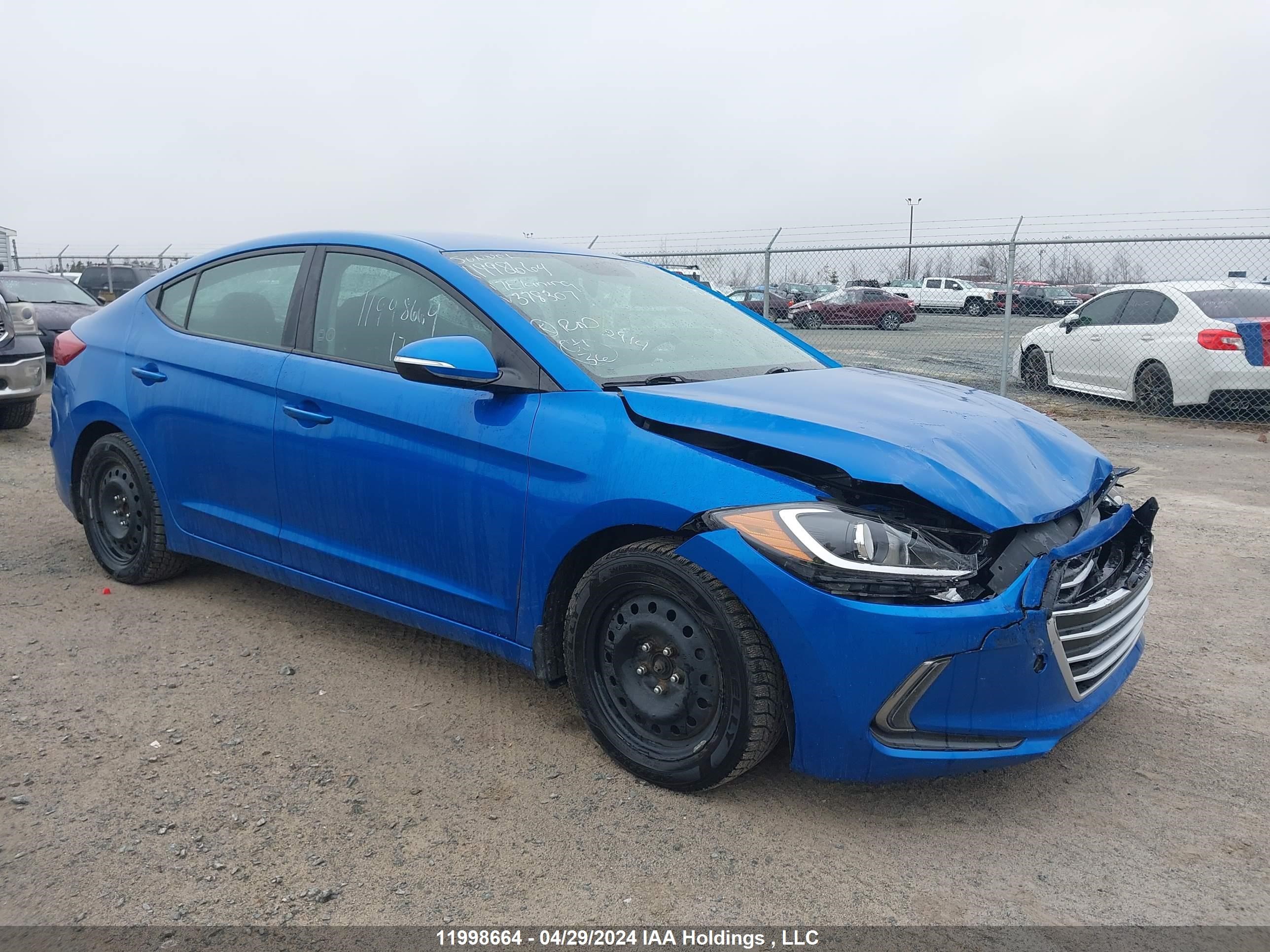 hyundai elantra 2017 kmhd84lf4hu378307