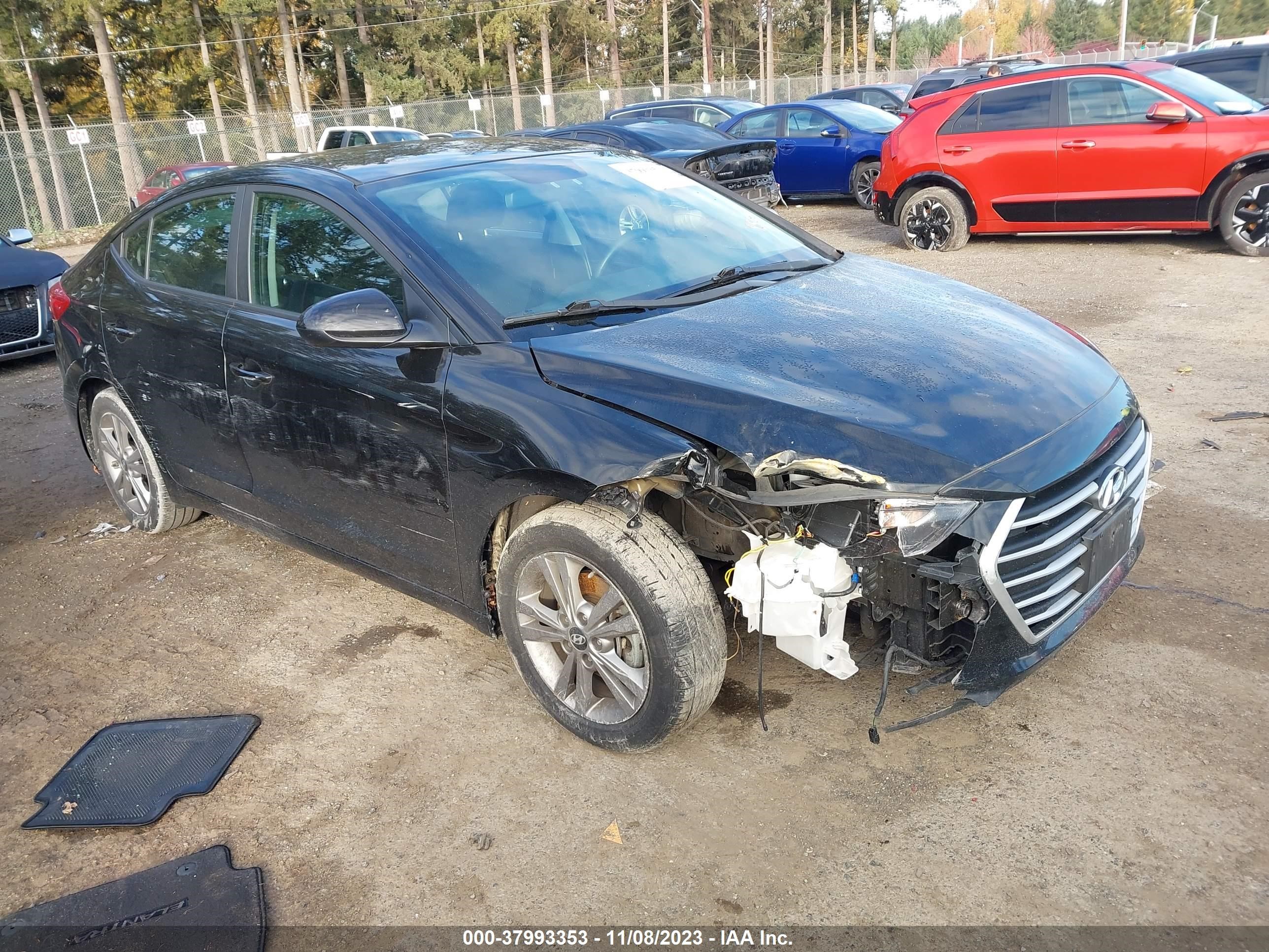 hyundai elantra 2018 kmhd84lf4ju514554