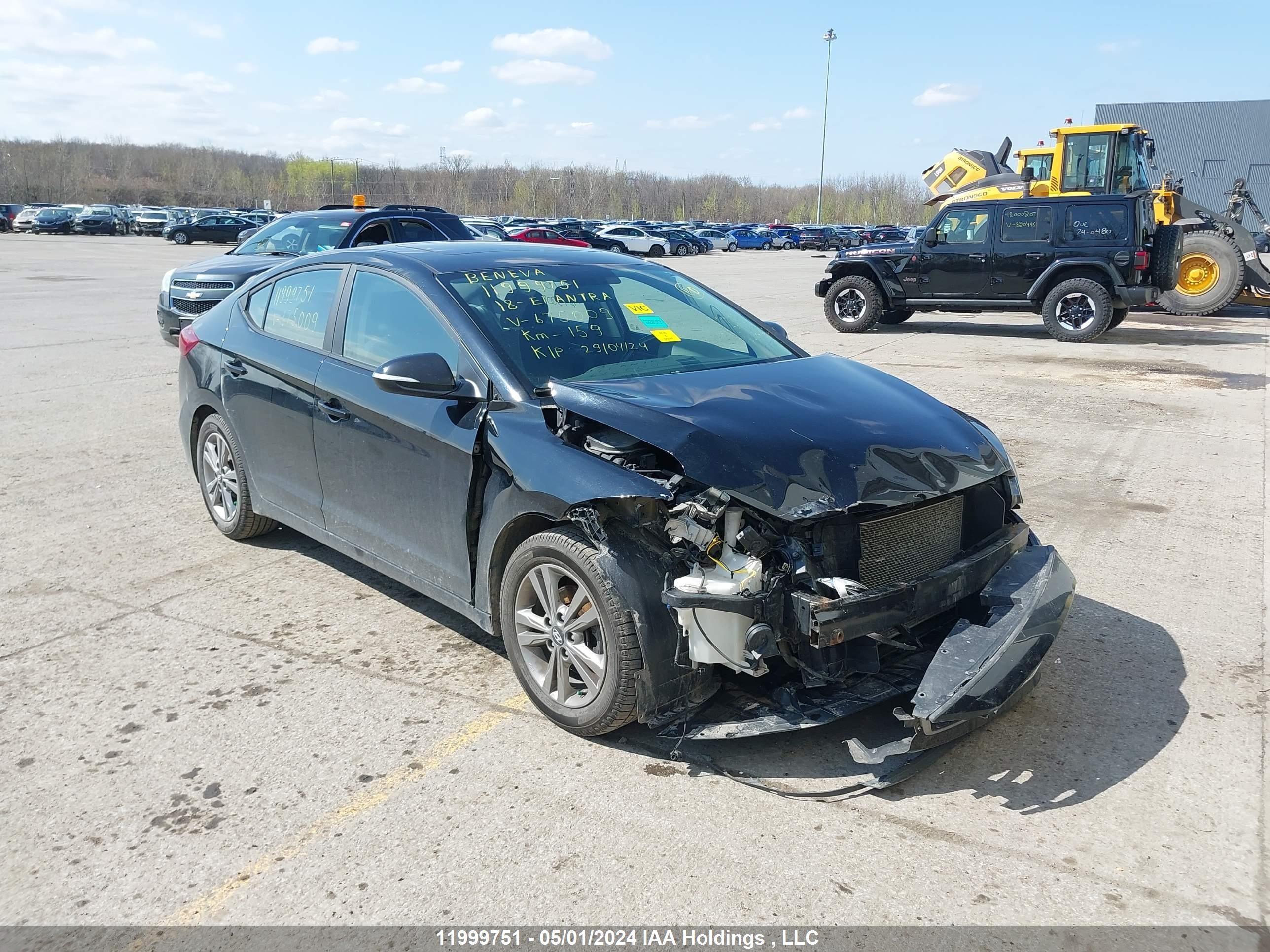 hyundai elantra 2018 kmhd84lf5ju675009