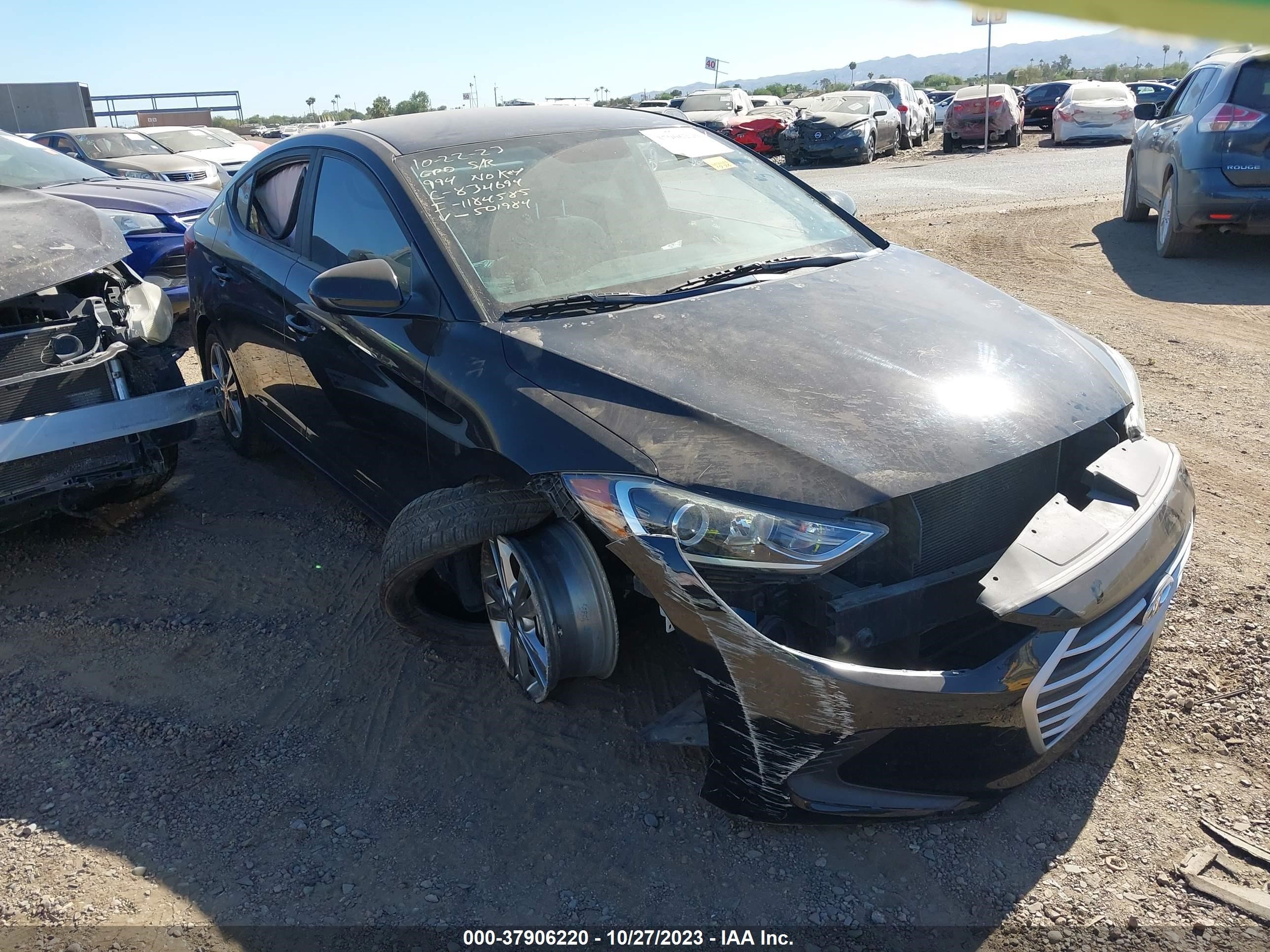 hyundai elantra 2018 kmhd84lf8ju501984