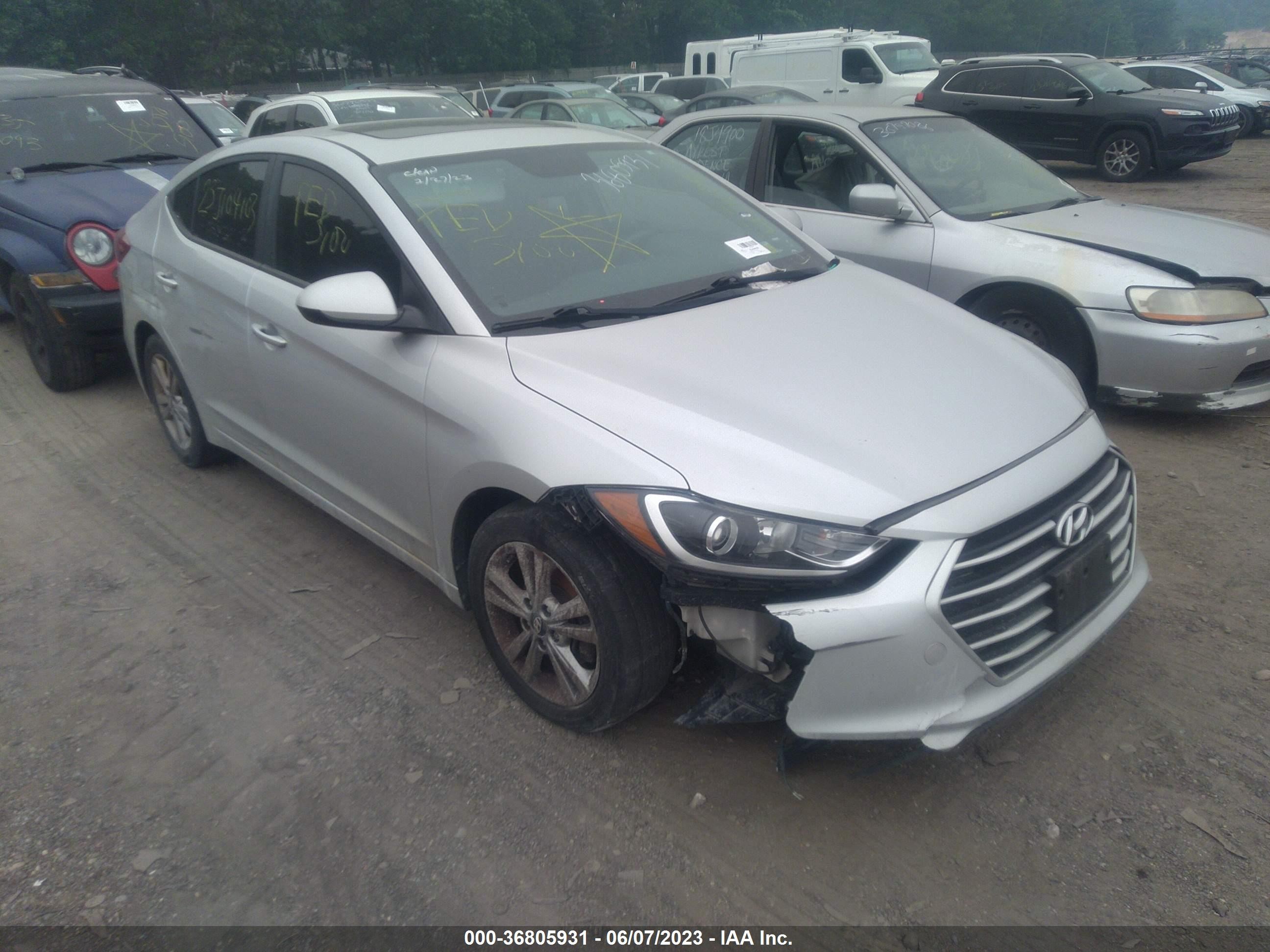 hyundai elantra 2018 kmhd84lf9ju493278