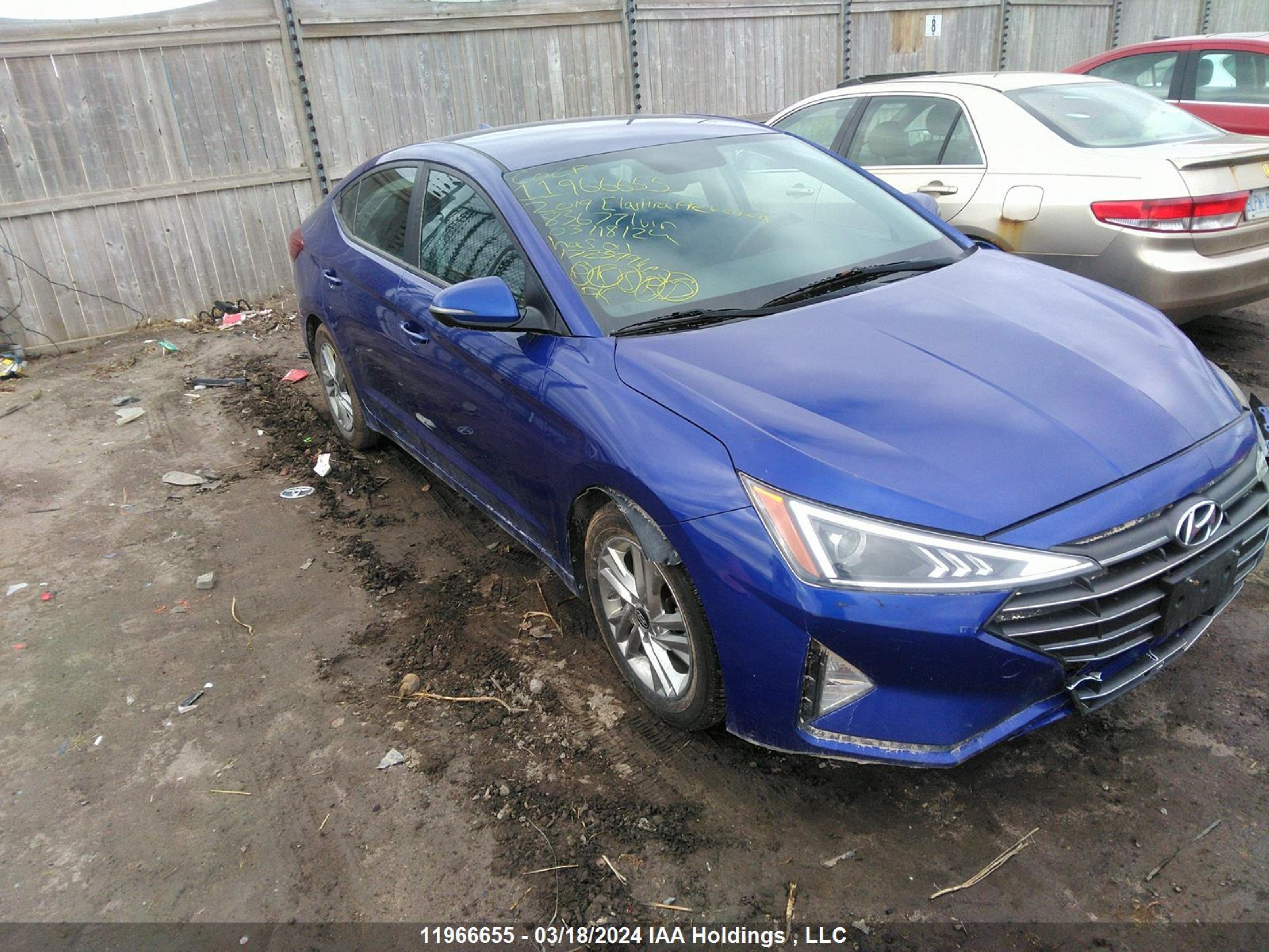 hyundai elantra 2019 kmhd84lf9ku836771