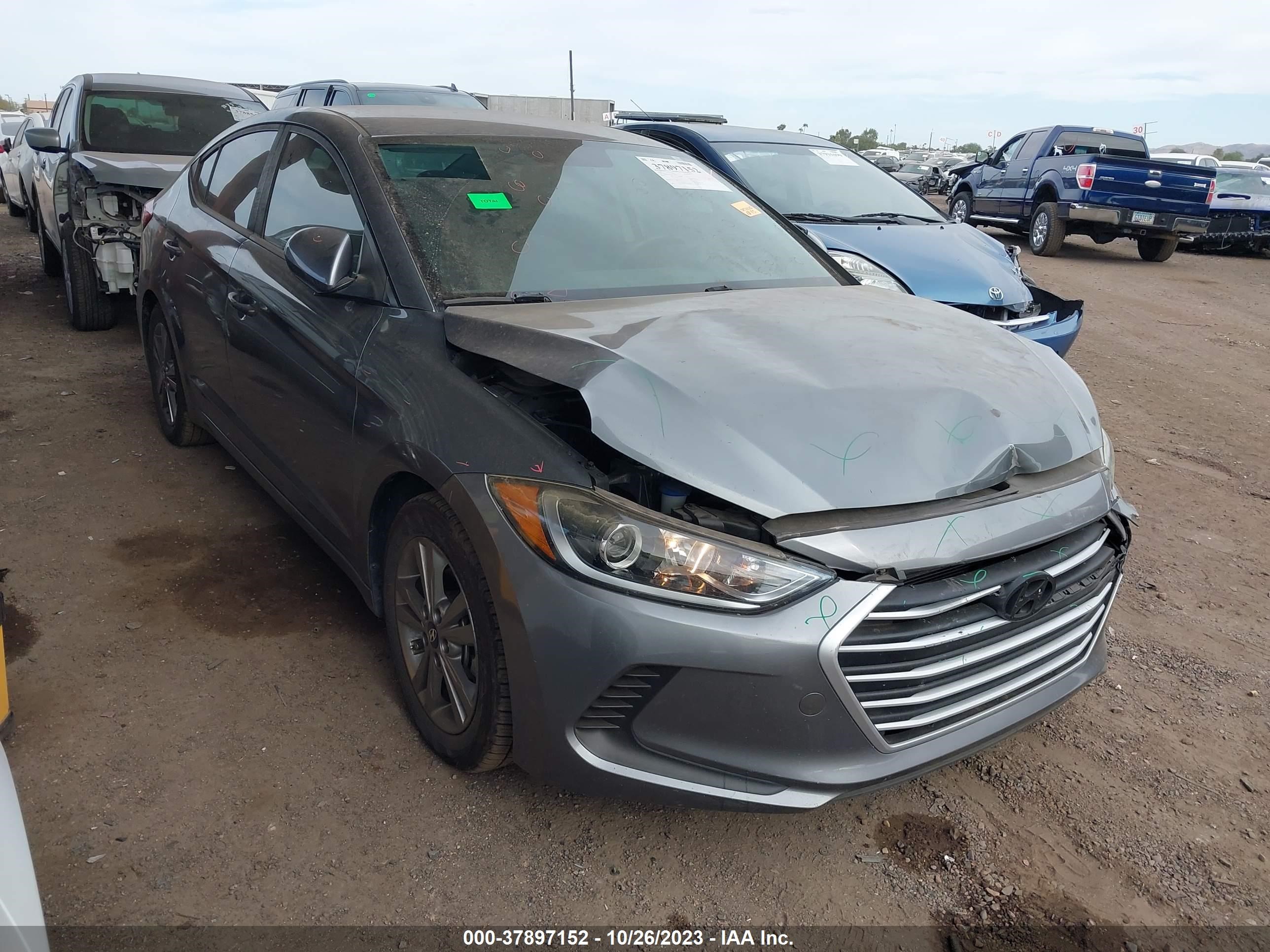 hyundai elantra 2018 kmhd84lfxju534694