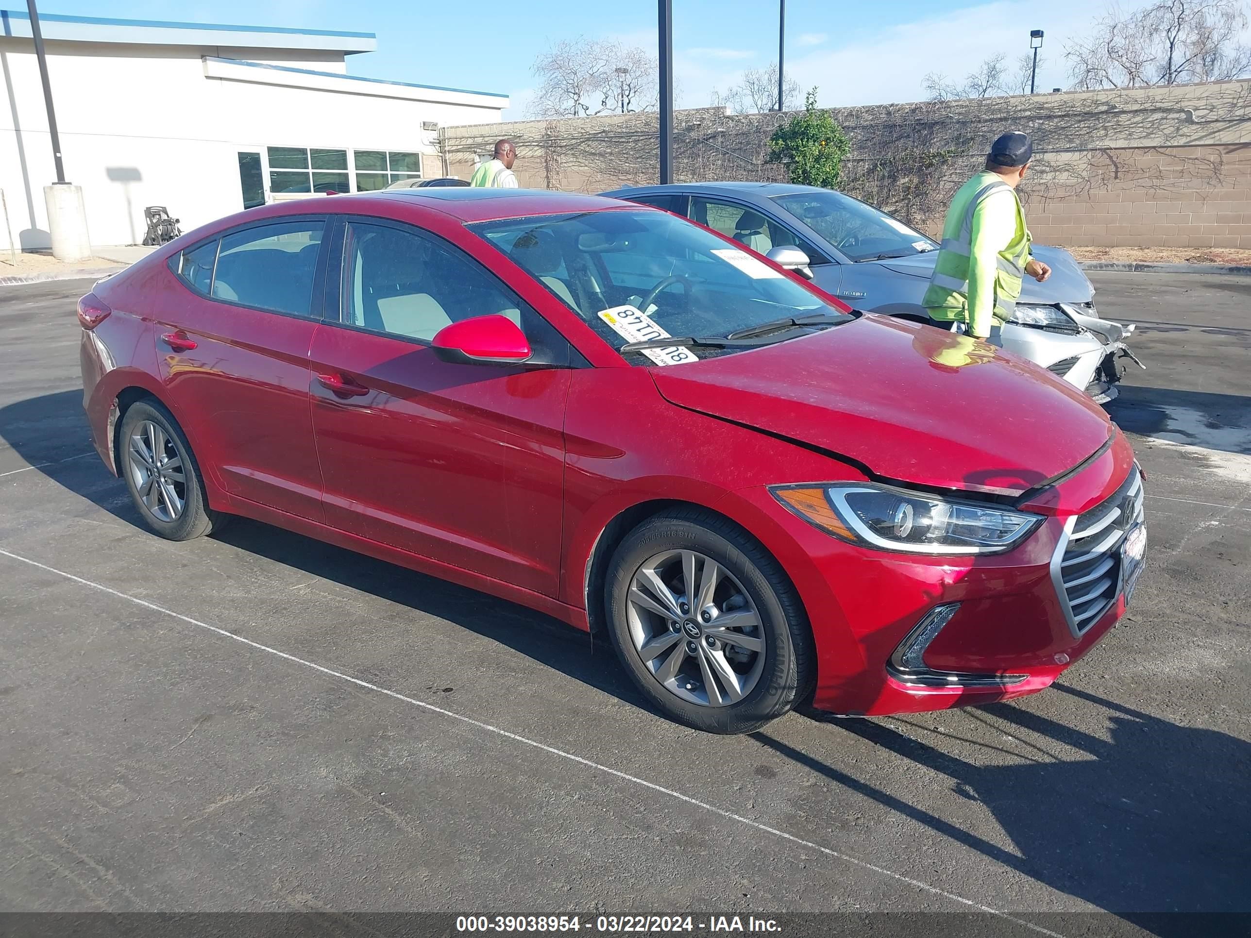 hyundai elantra 2018 kmhd84lfxju577593