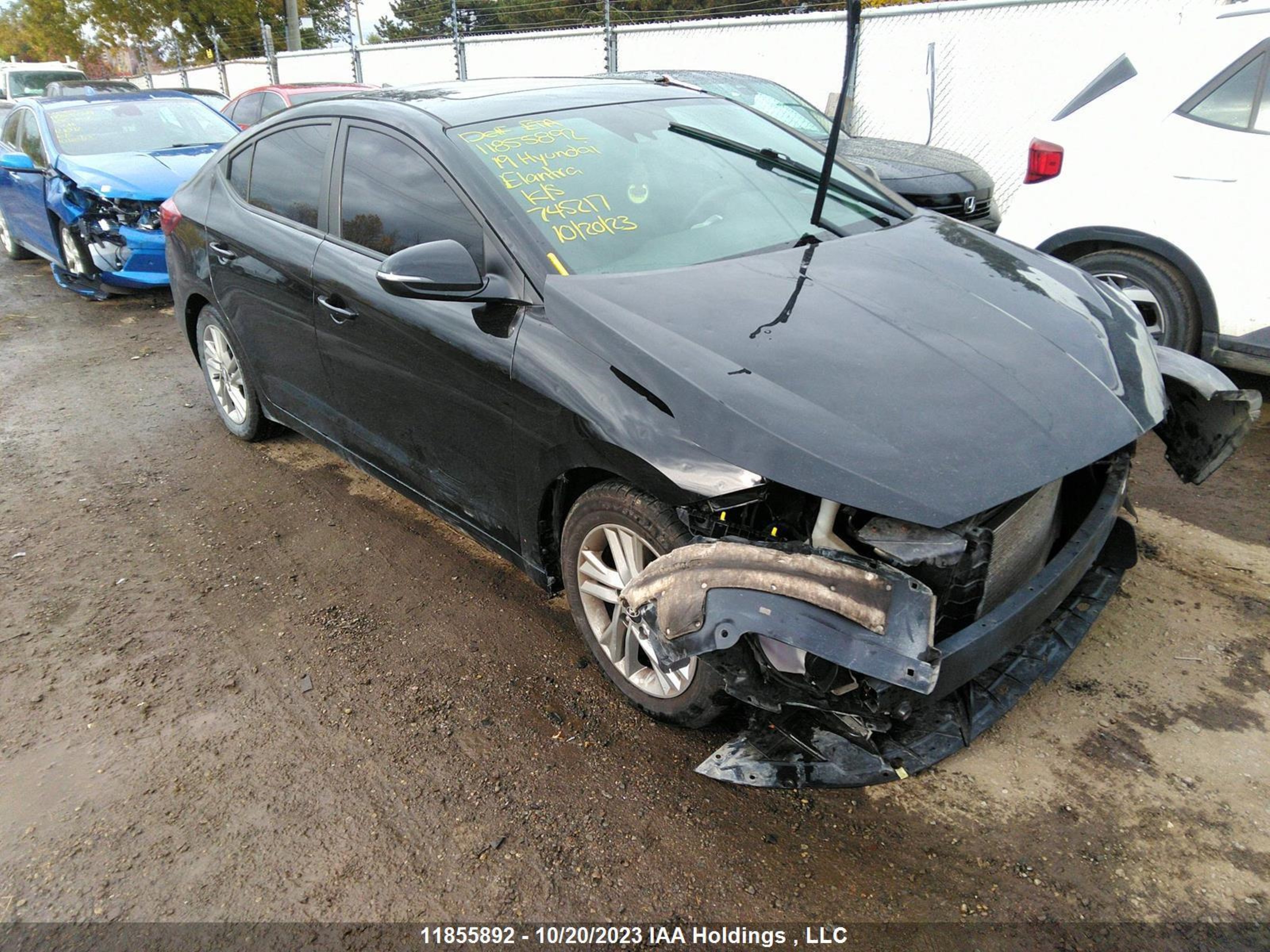 hyundai elantra 2019 kmhd84lfxku745217