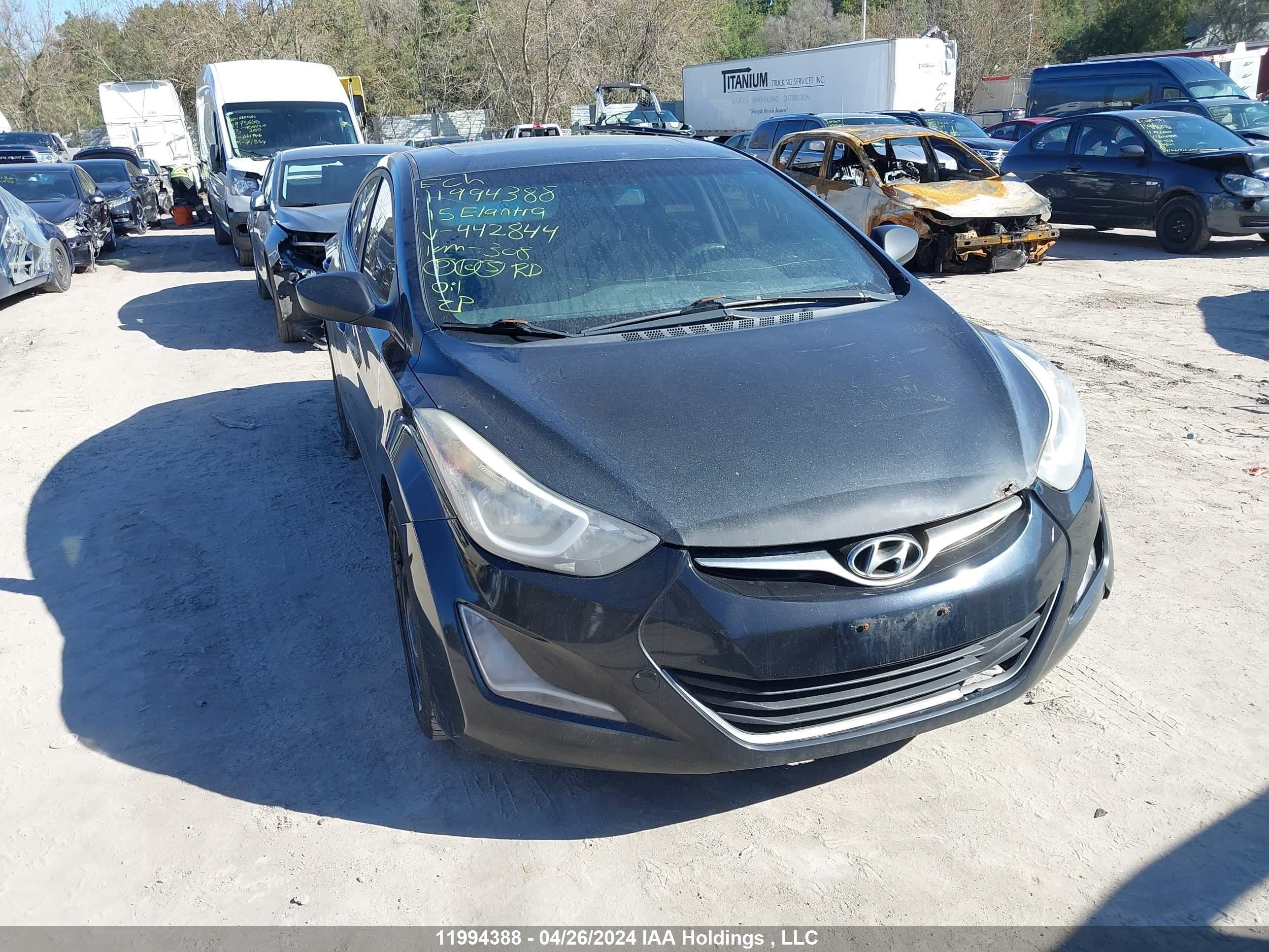 hyundai elantra 2015 kmhdh4ae1fu442844