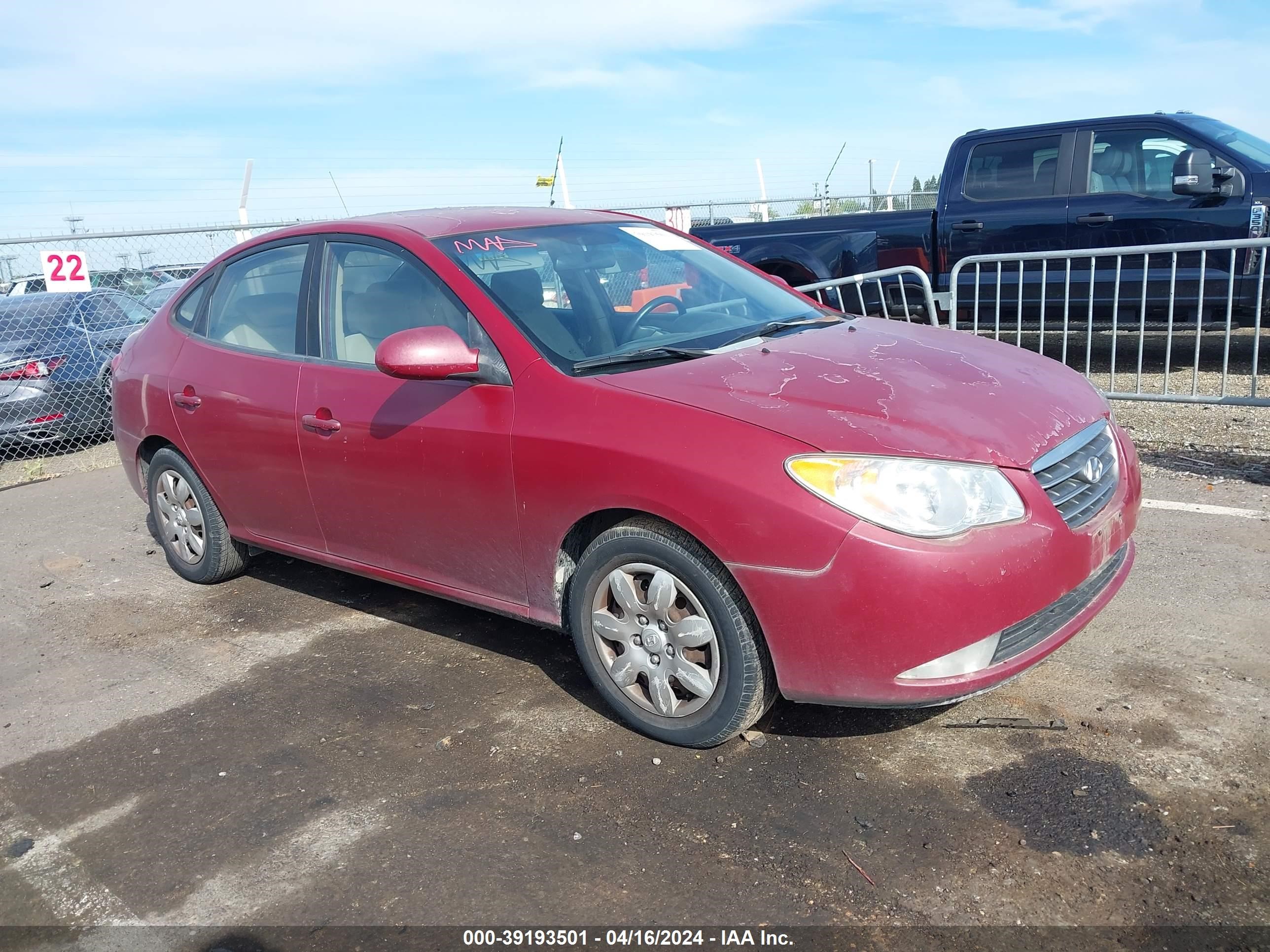 hyundai elantra 2007 kmhdu46d77u048682