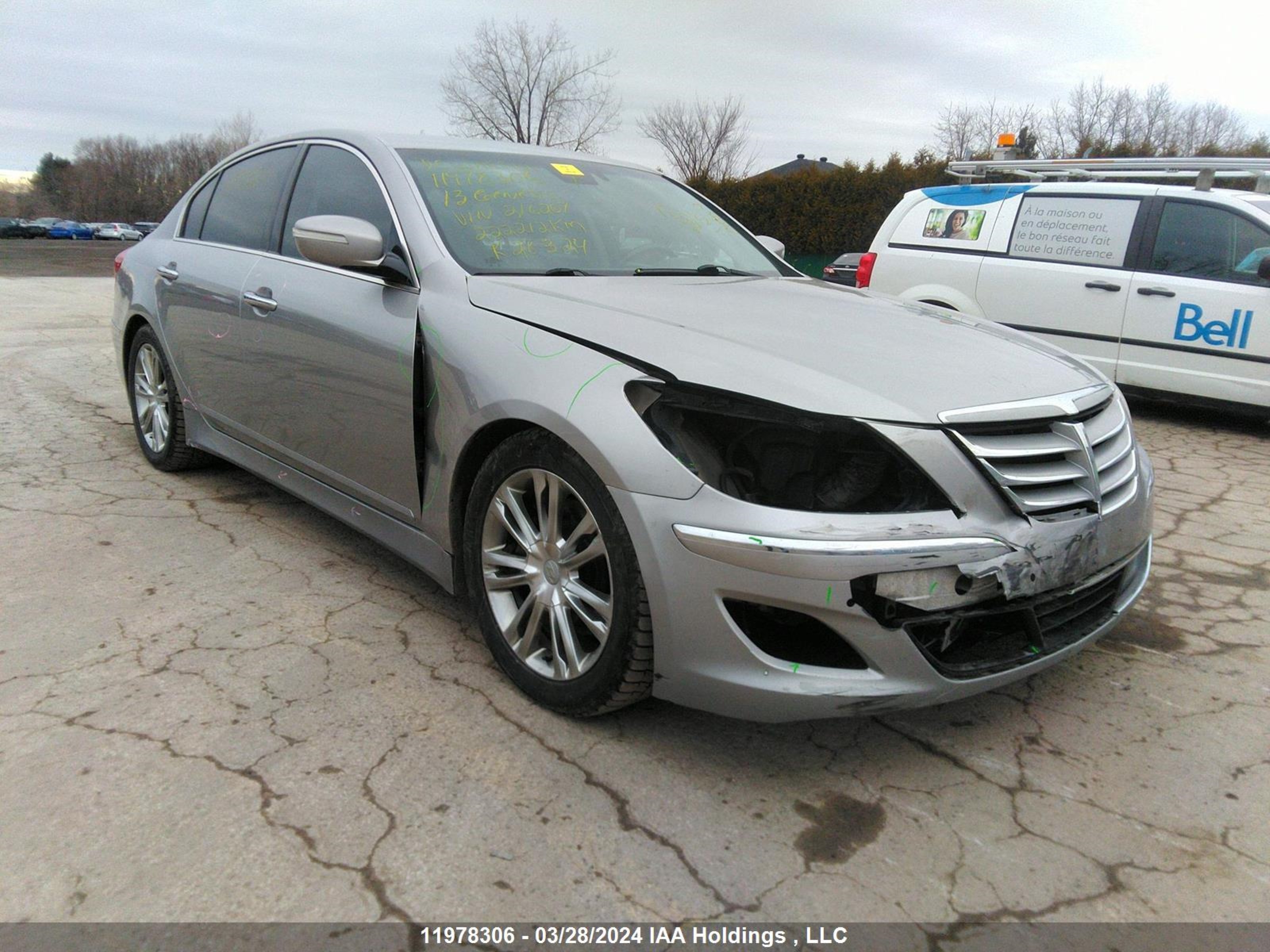 hyundai genesis 2013 kmhgc4dd9du216207