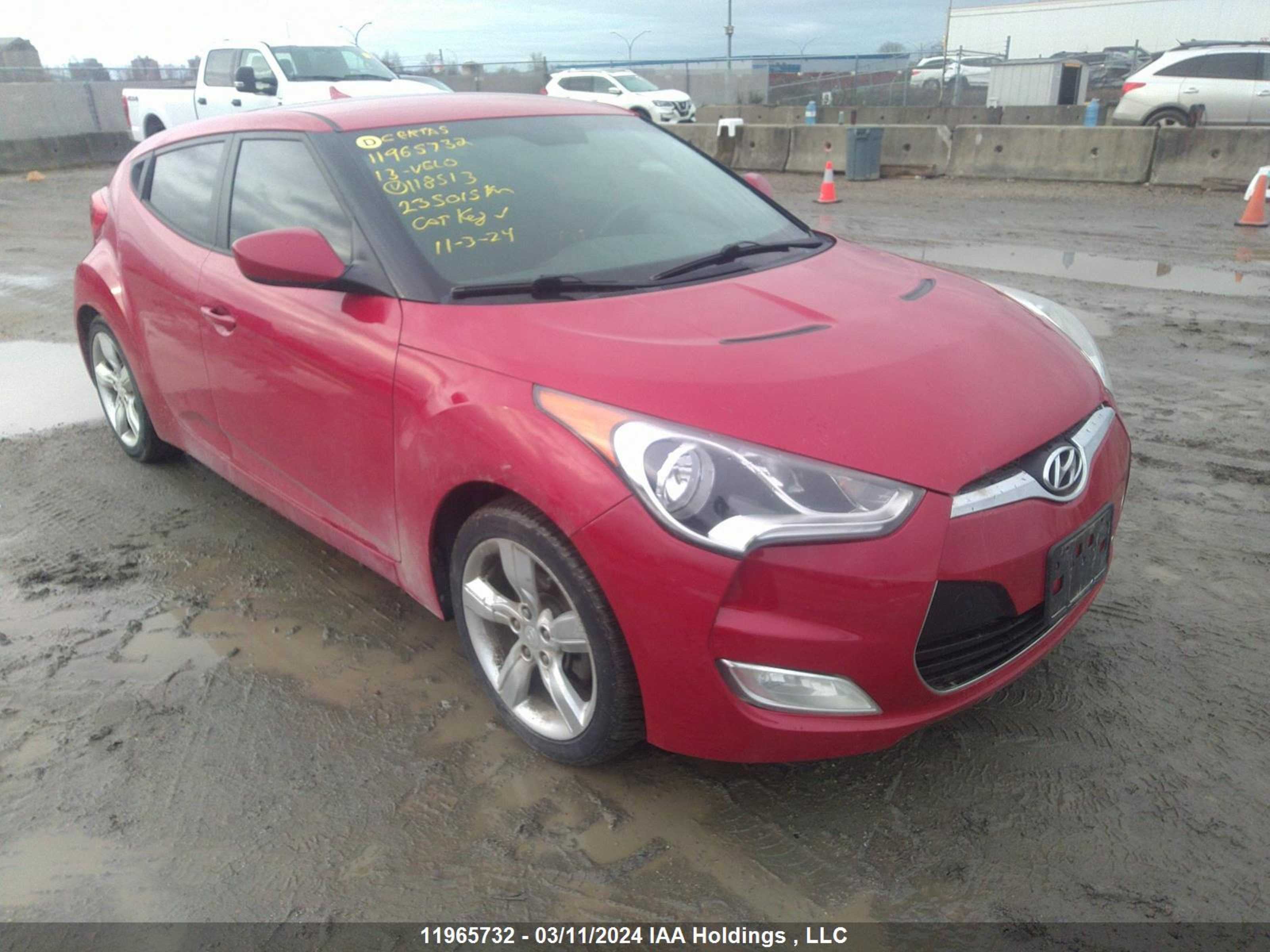 hyundai veloster 2013 kmhtc6adxdu118513