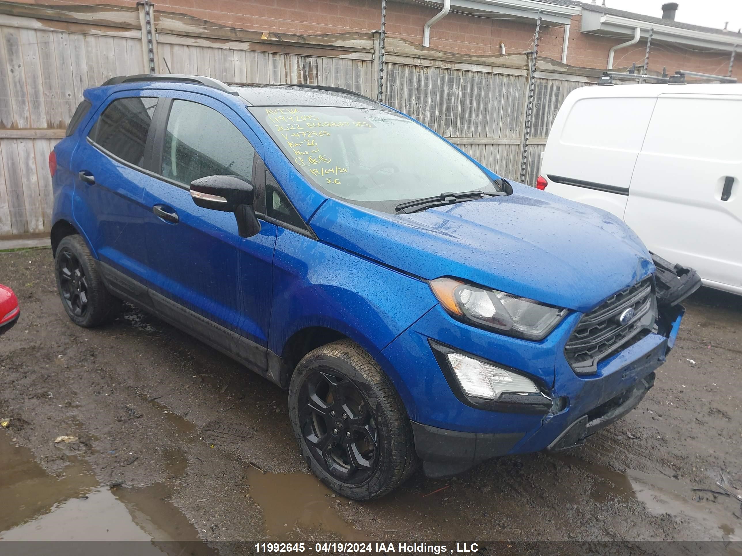 ford ecosport 2022 maj6s3jl7nc472965