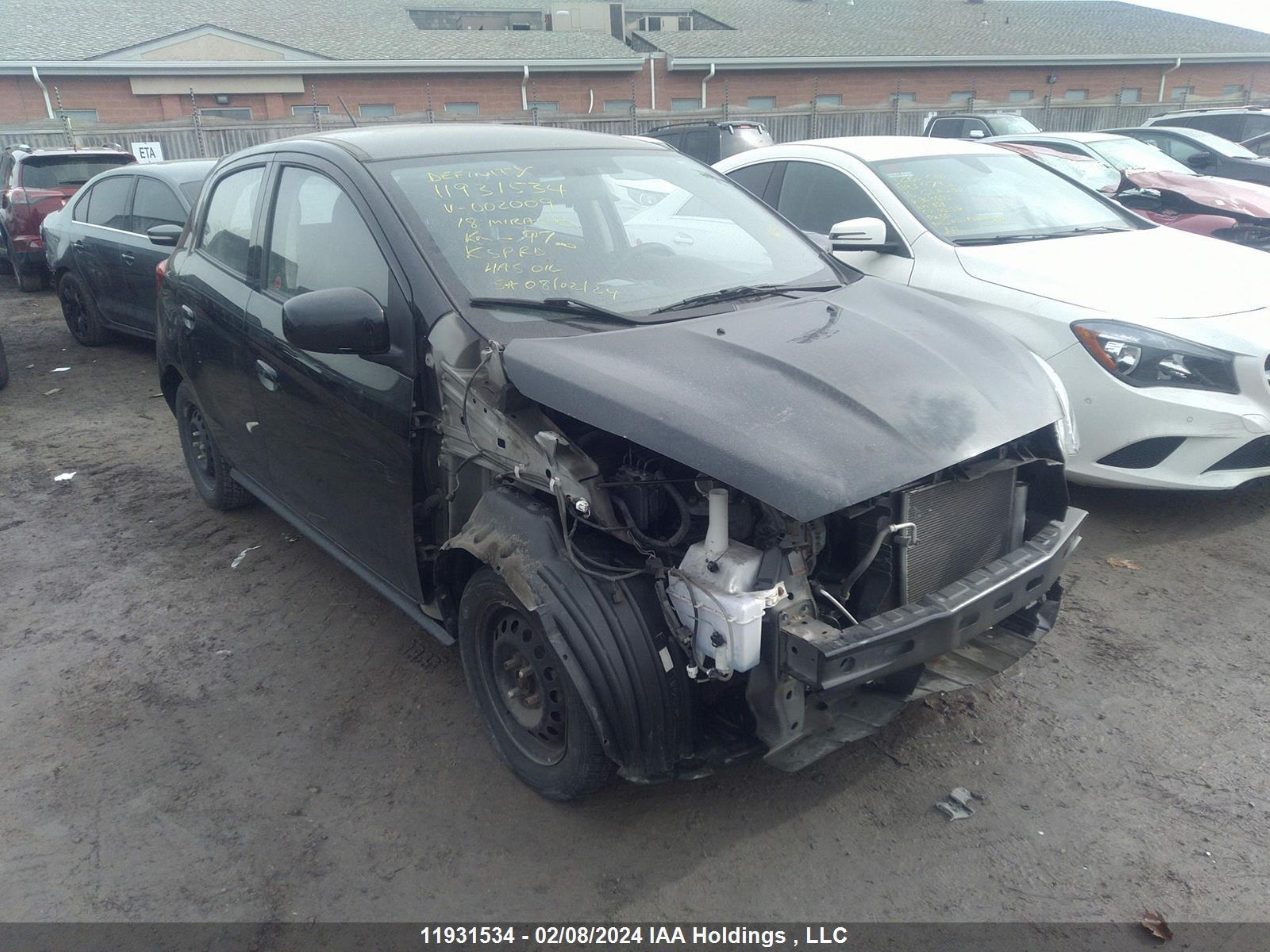 mitsubishi mirage 2018 ml32a3hj1jh002009