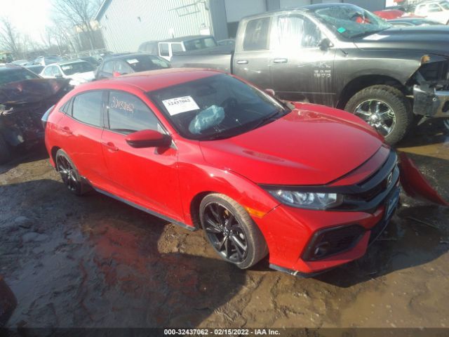 honda civic hatchback 2017 shhfk7h48hu430133