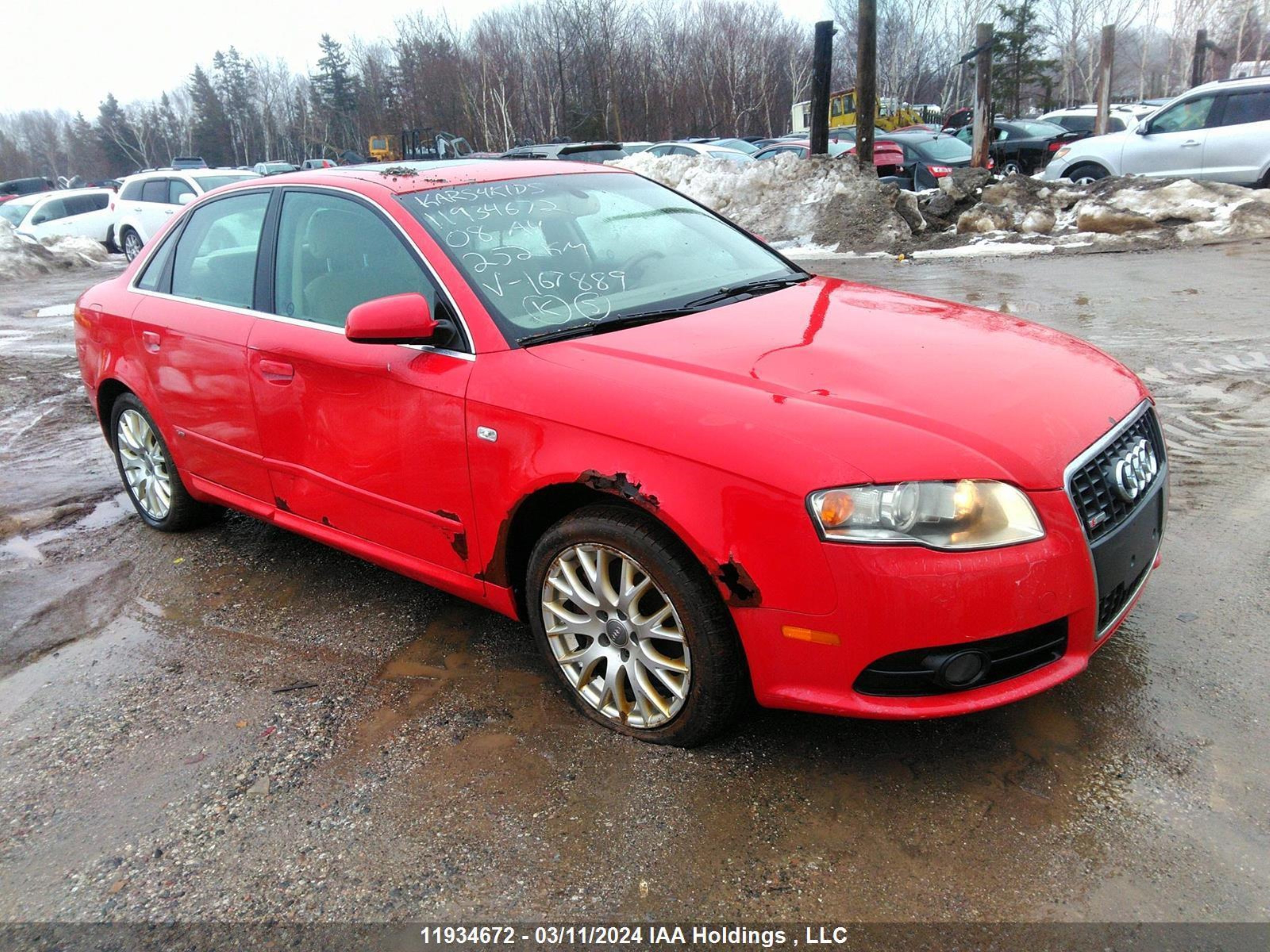 audi a4 2008 waudf68ex8a167889