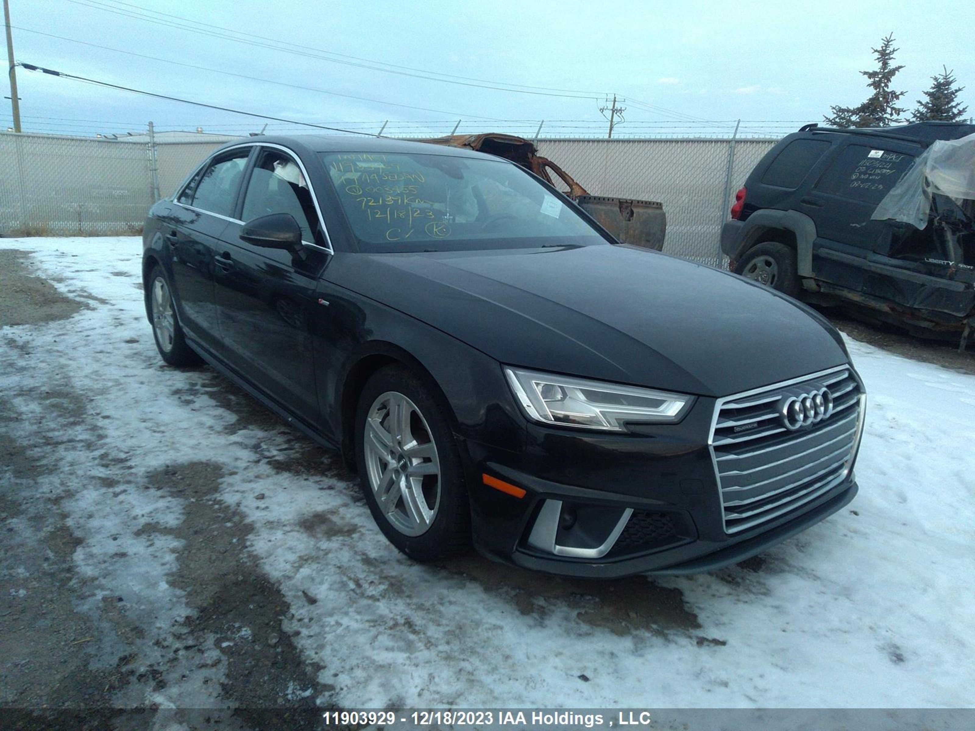 audi a4 2019 waufnaf42ka003455