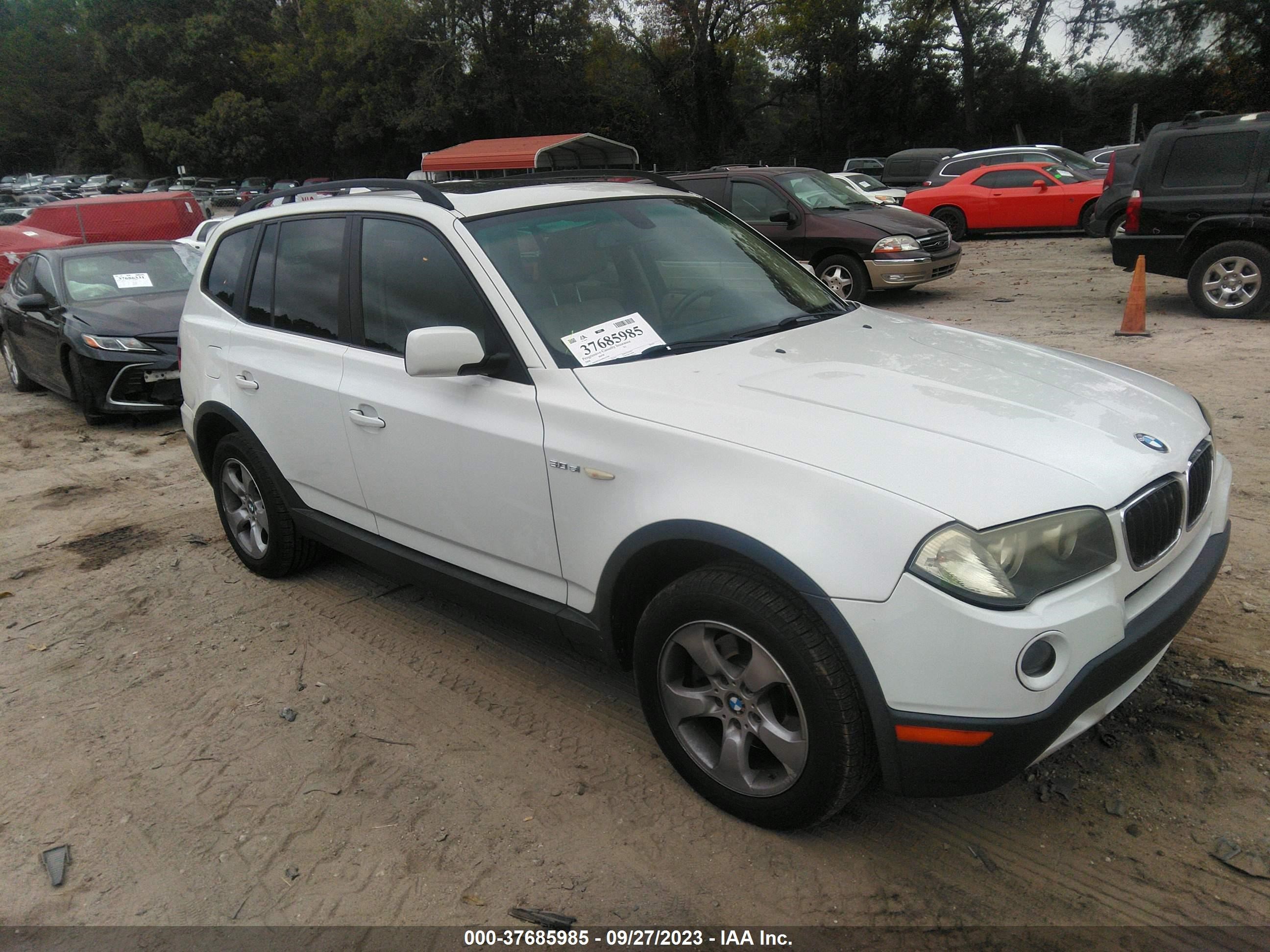 bmw x3 2008 wbxpc93438wj15387