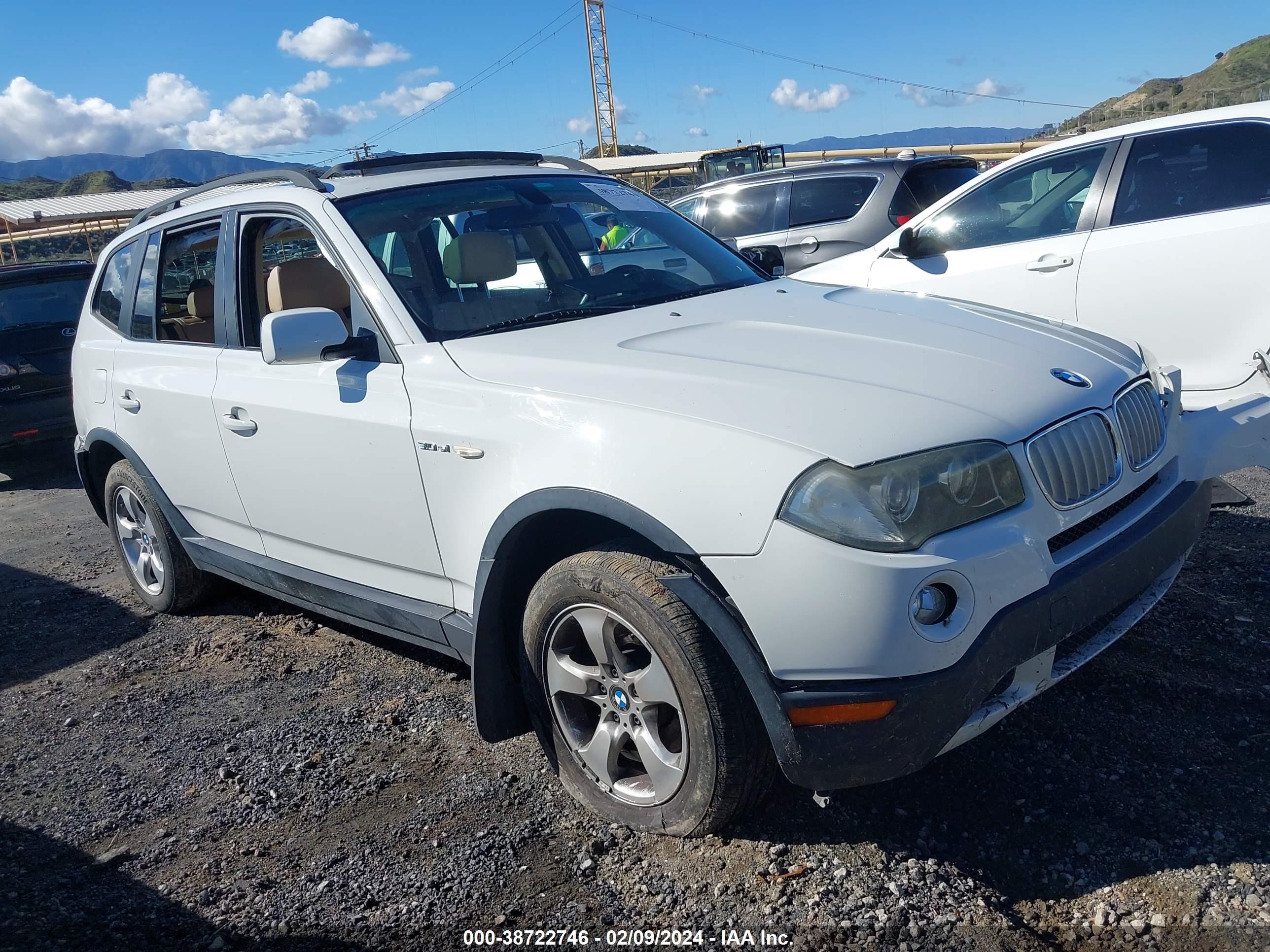 bmw x3 2008 wbxpc93468wj15352