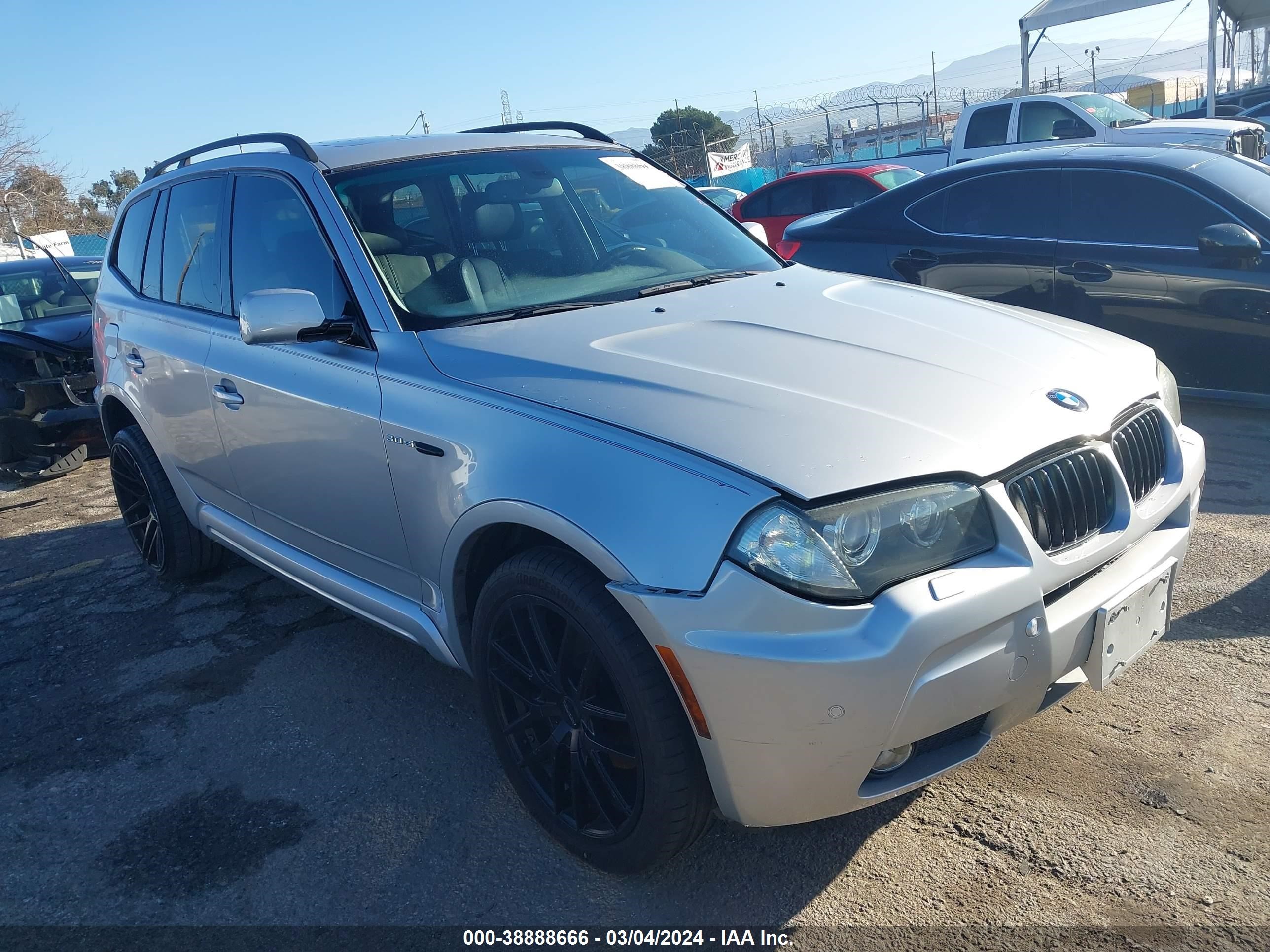 bmw x3 2007 wbxpc93487wf08741