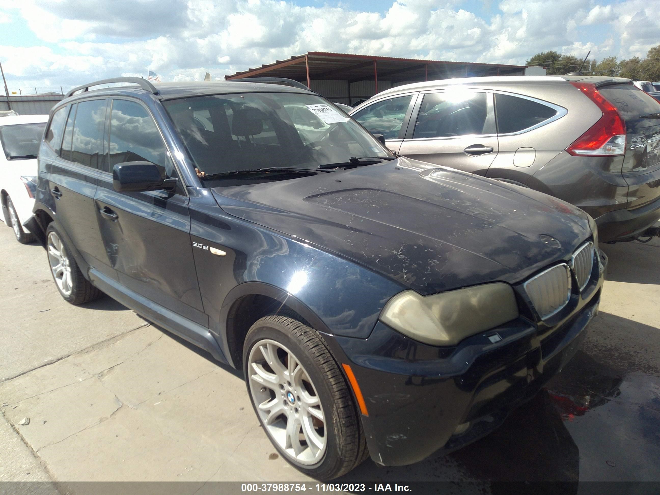 bmw x3 2007 wbxpc93487wf23675