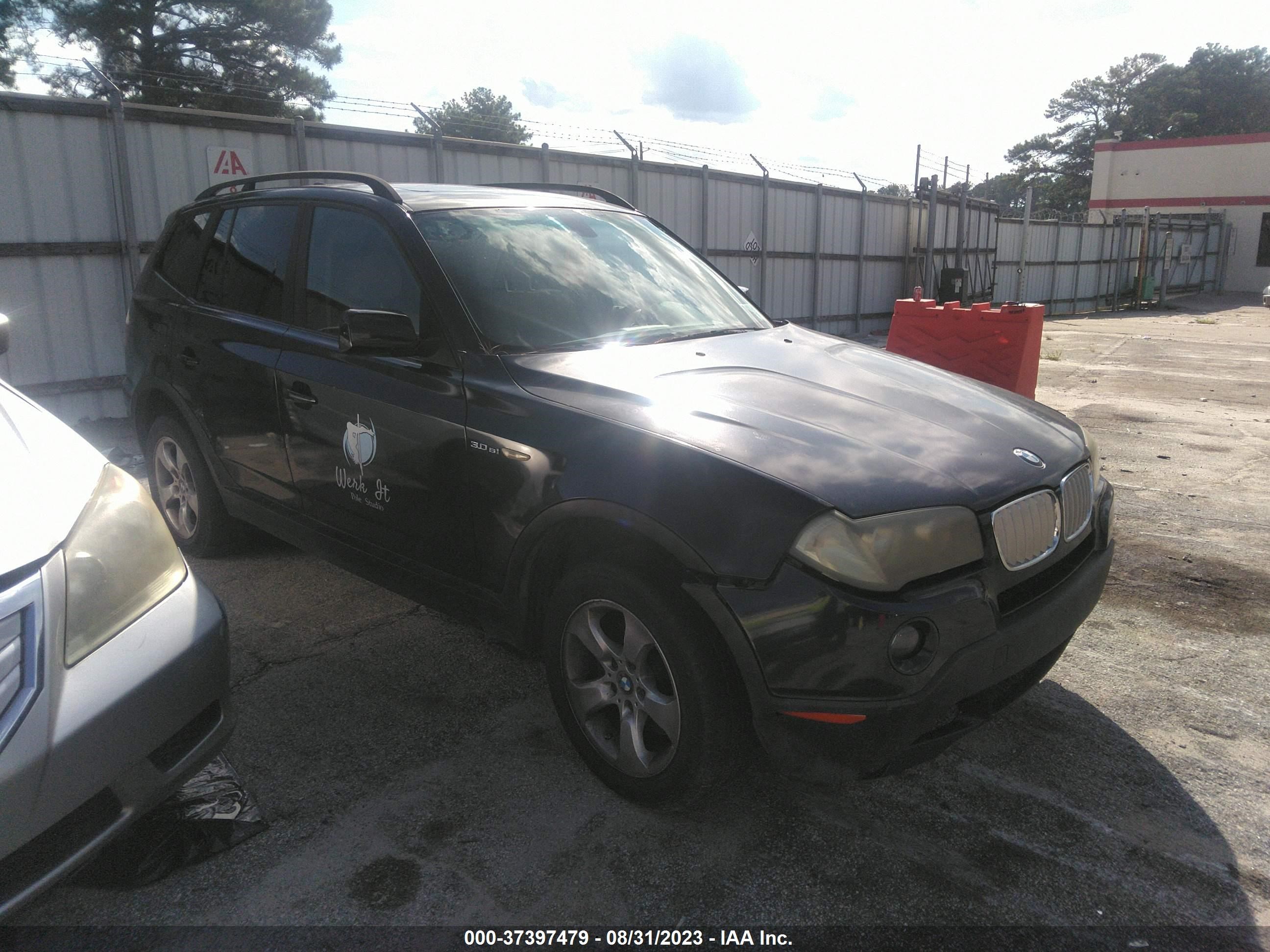 bmw x3 2007 wbxpc93497wf11163