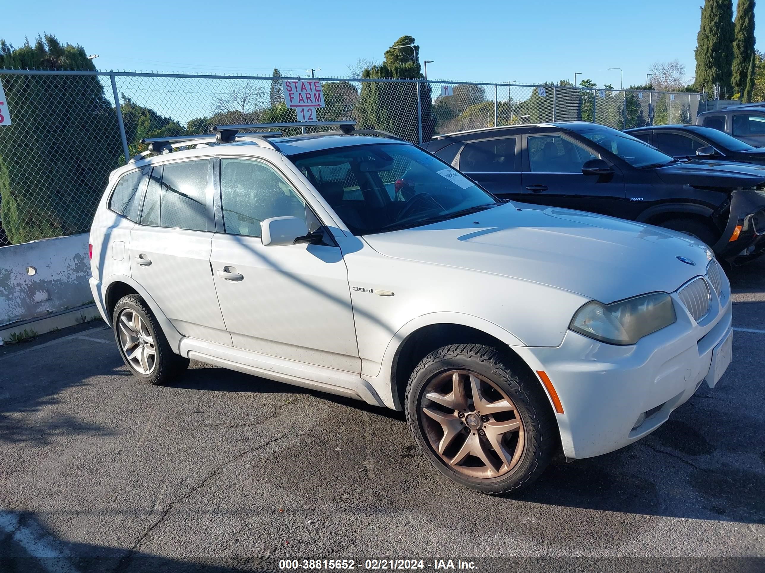 bmw x3 2007 wbxpc93497wf12328