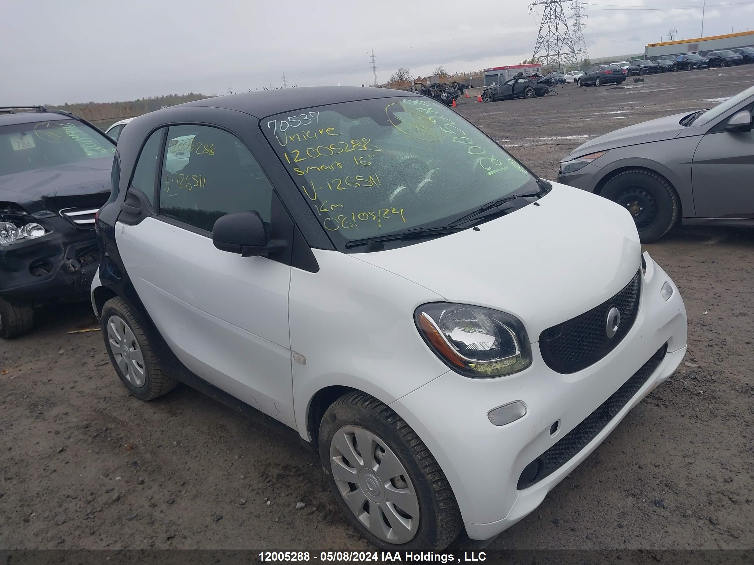 smart fortwo 2016 wmefj5da7gk126511