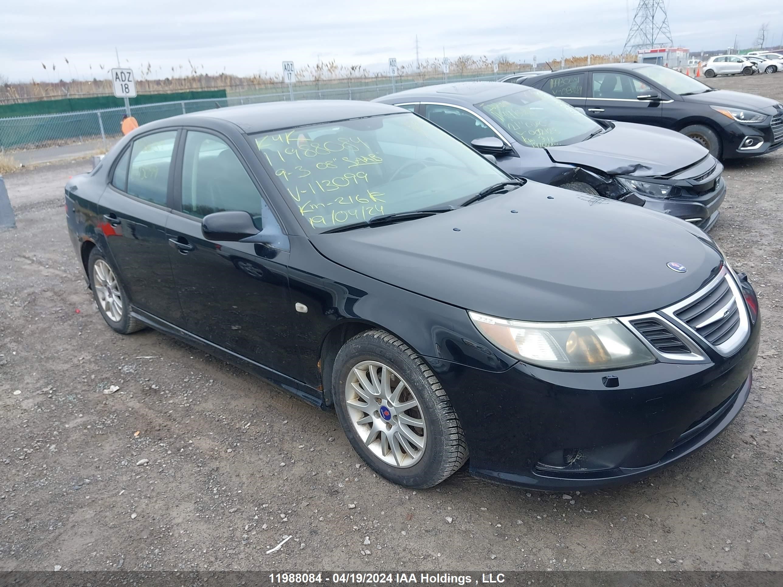 saab 9-3 2008 ys3fb49y181113099