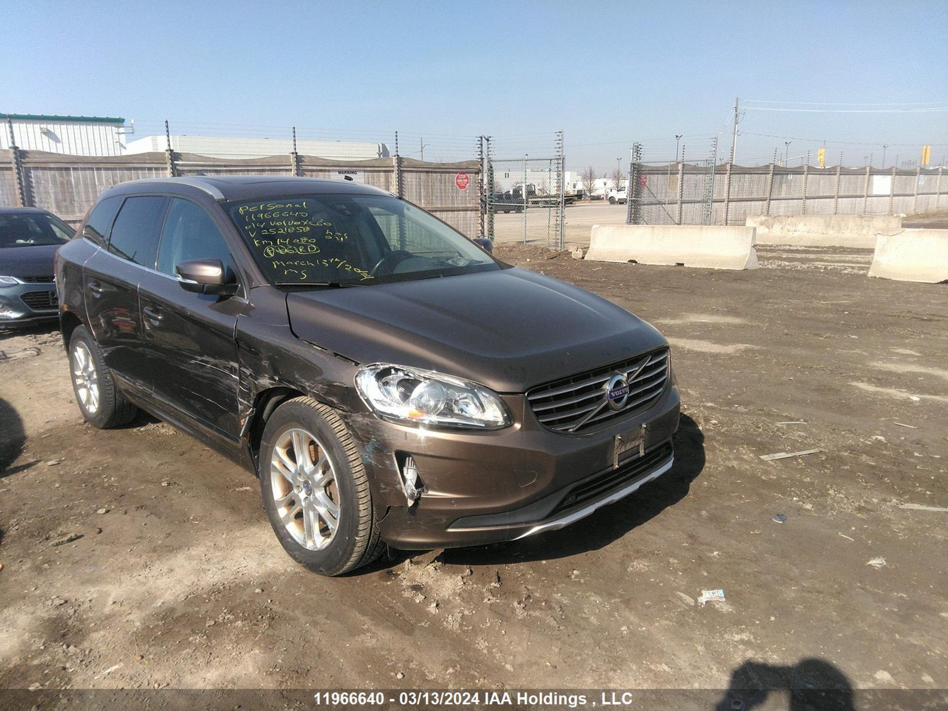 volvo xc60 2014 yv4952dz6e2521858